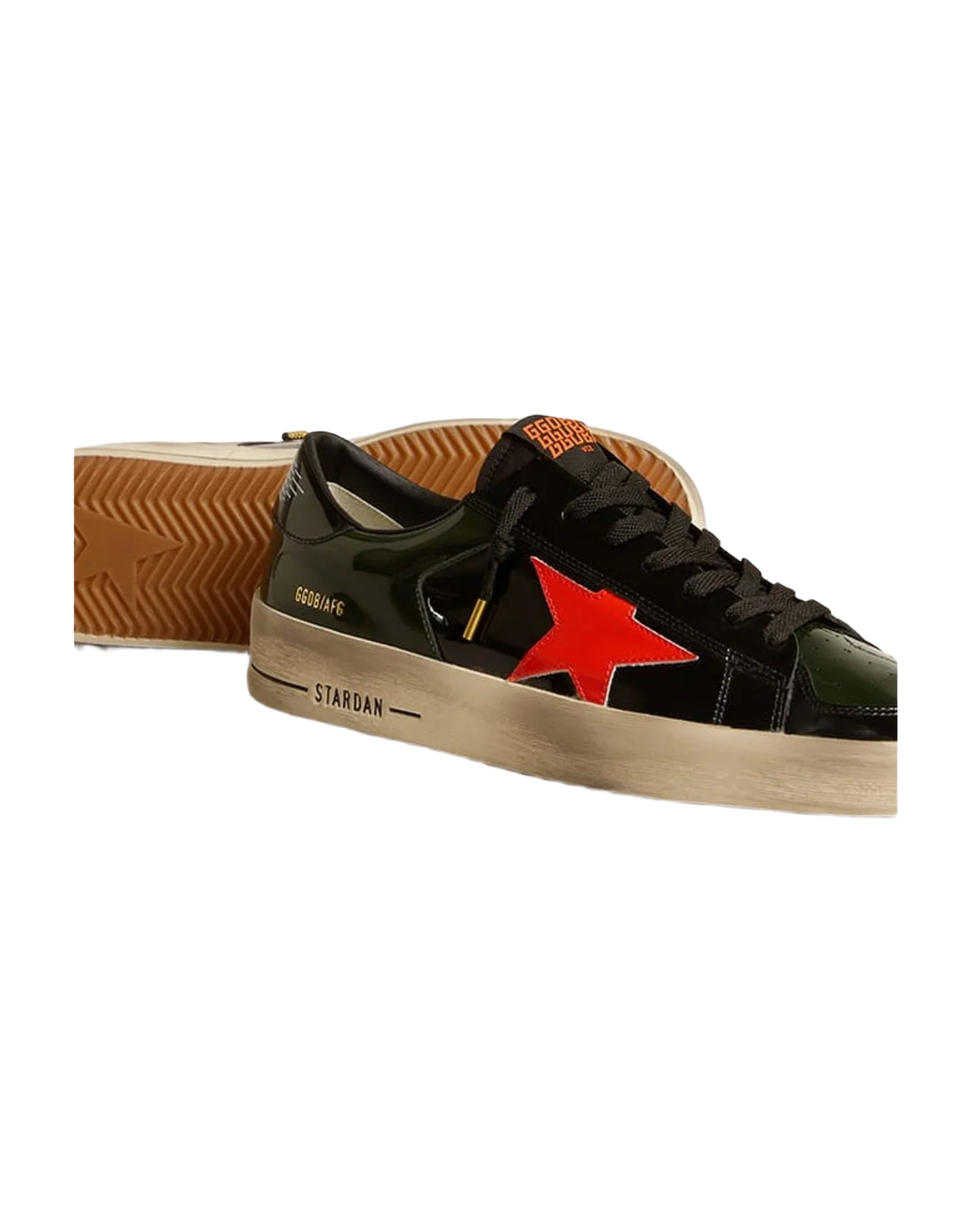 Women | Stardan Lab & Patent Leather with Star | Black x Green x Orange (V1) - Image 7