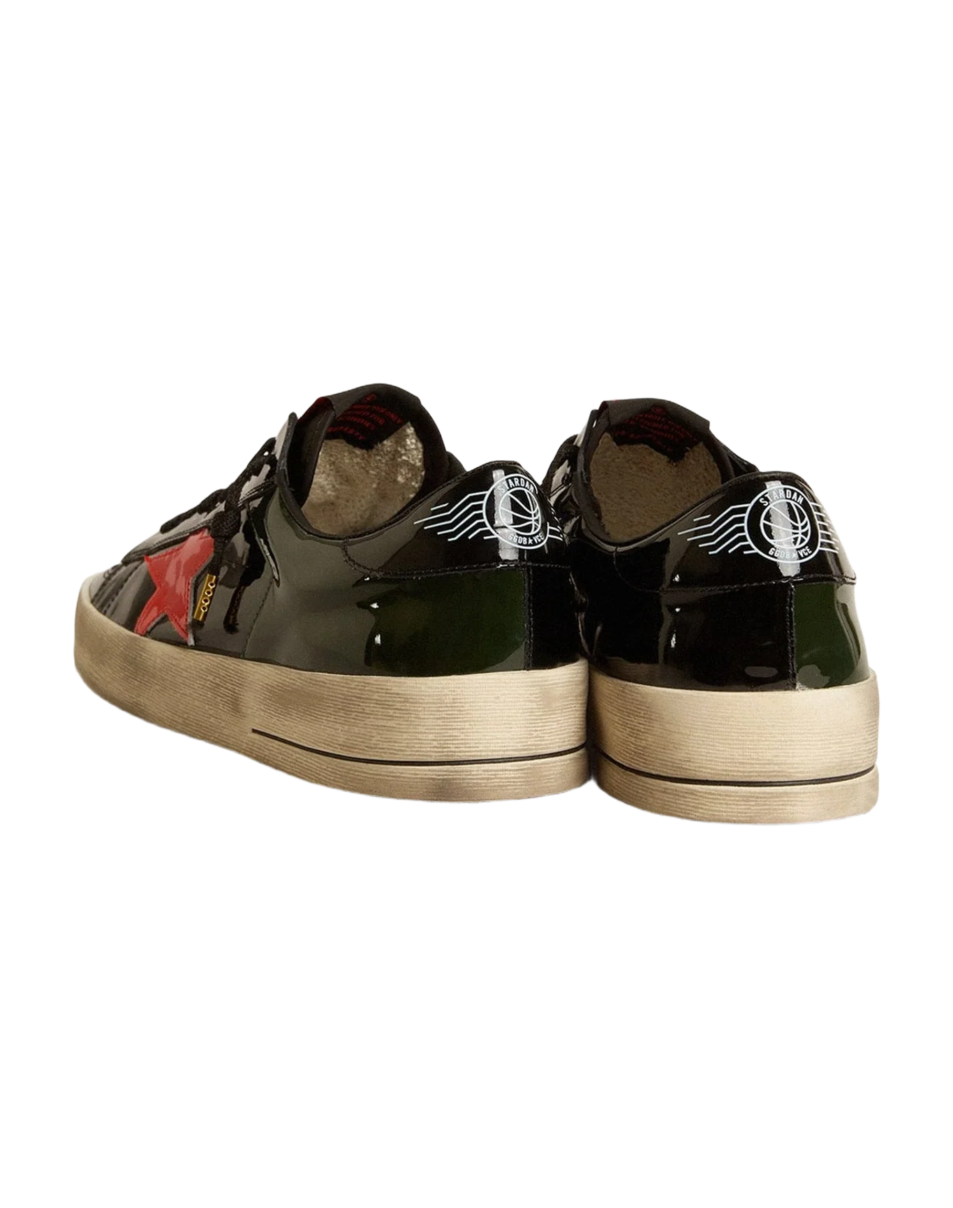 Women | Stardan Lab & Patent Leather with Star | Black x Green x Orange (V1) - Image 8