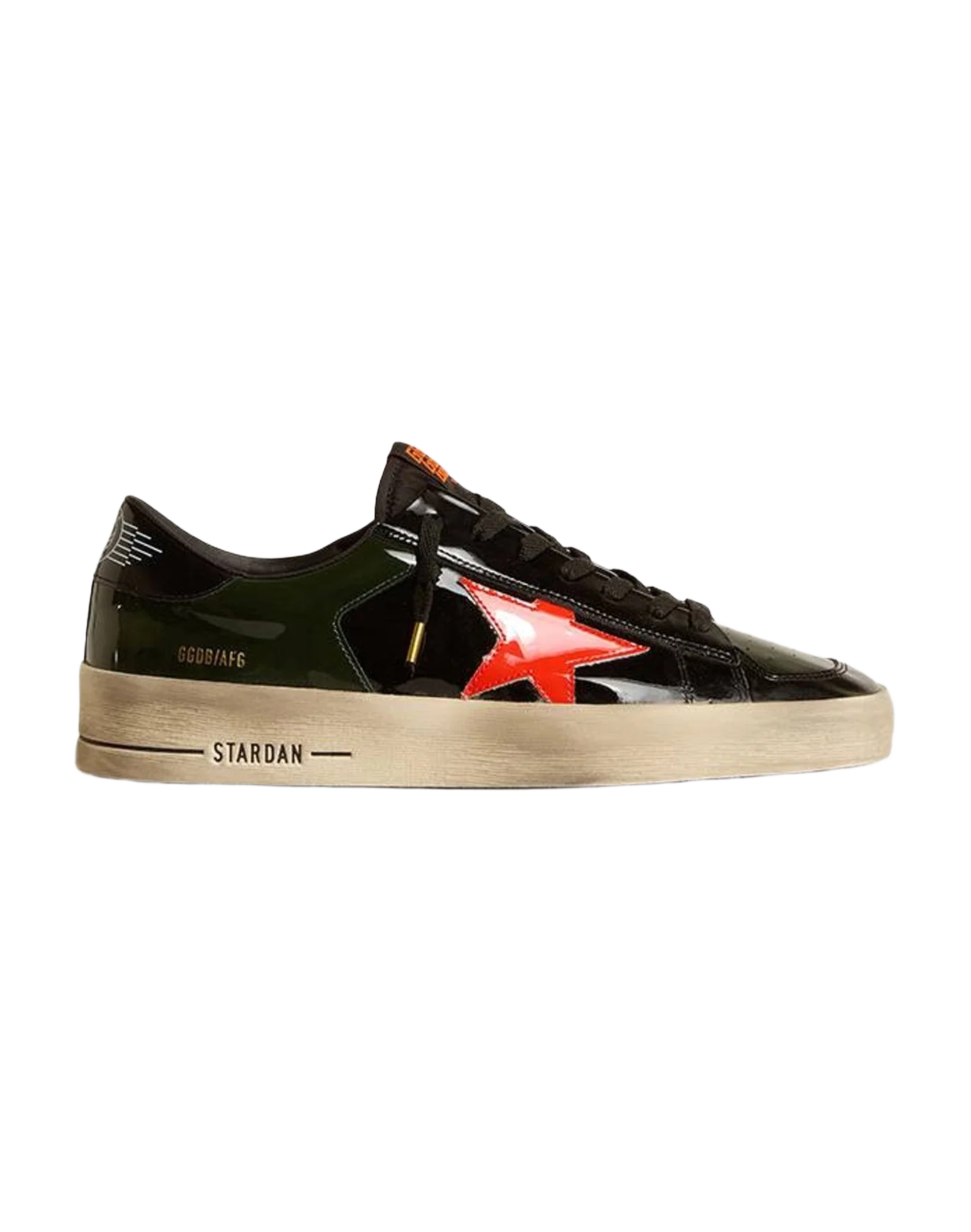 Women | Stardan Lab & Patent Leather with Star | Black x Green x Orange (V2)