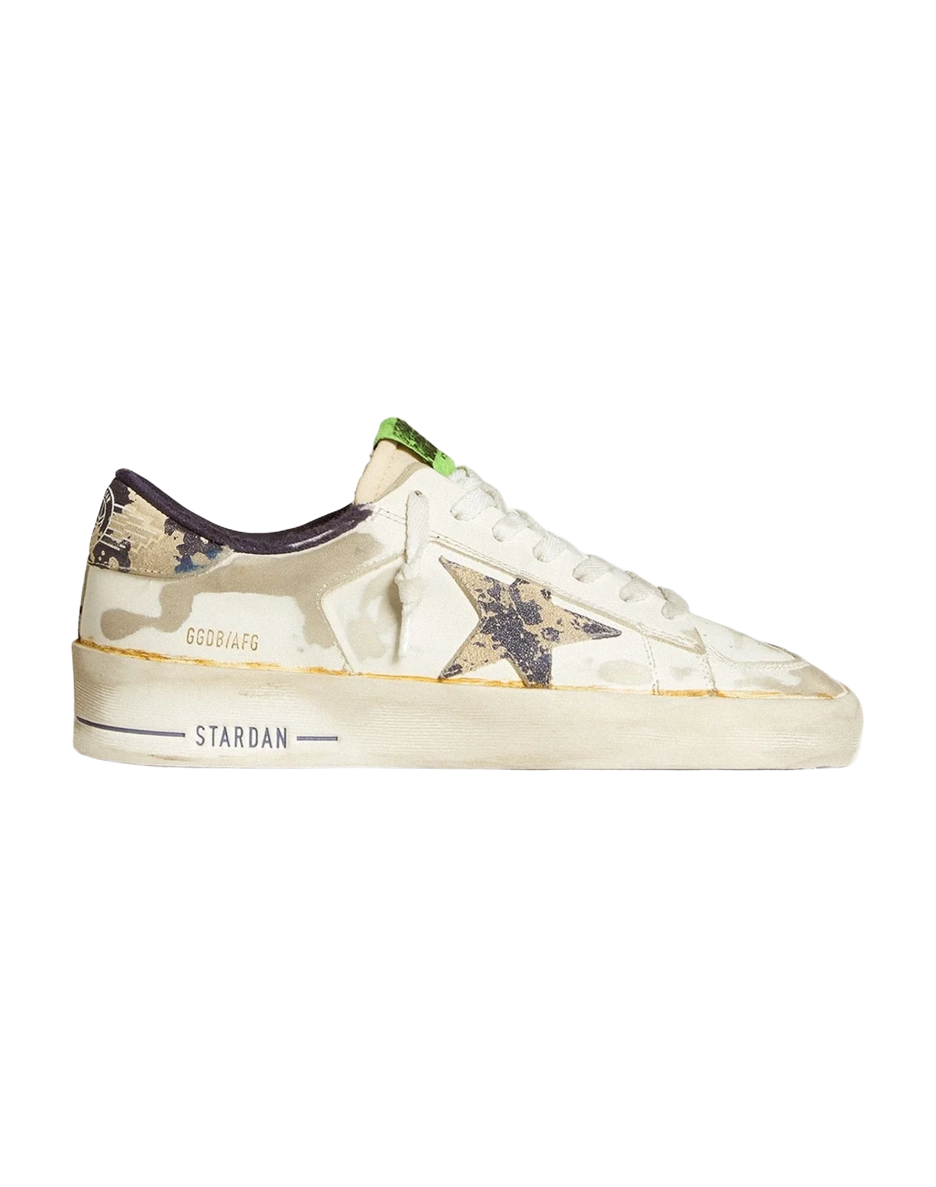 Women | Stardan Lab Leather with A Camouflage Star & Heel Tab | White x Milk x Blue (V1) - Image 5