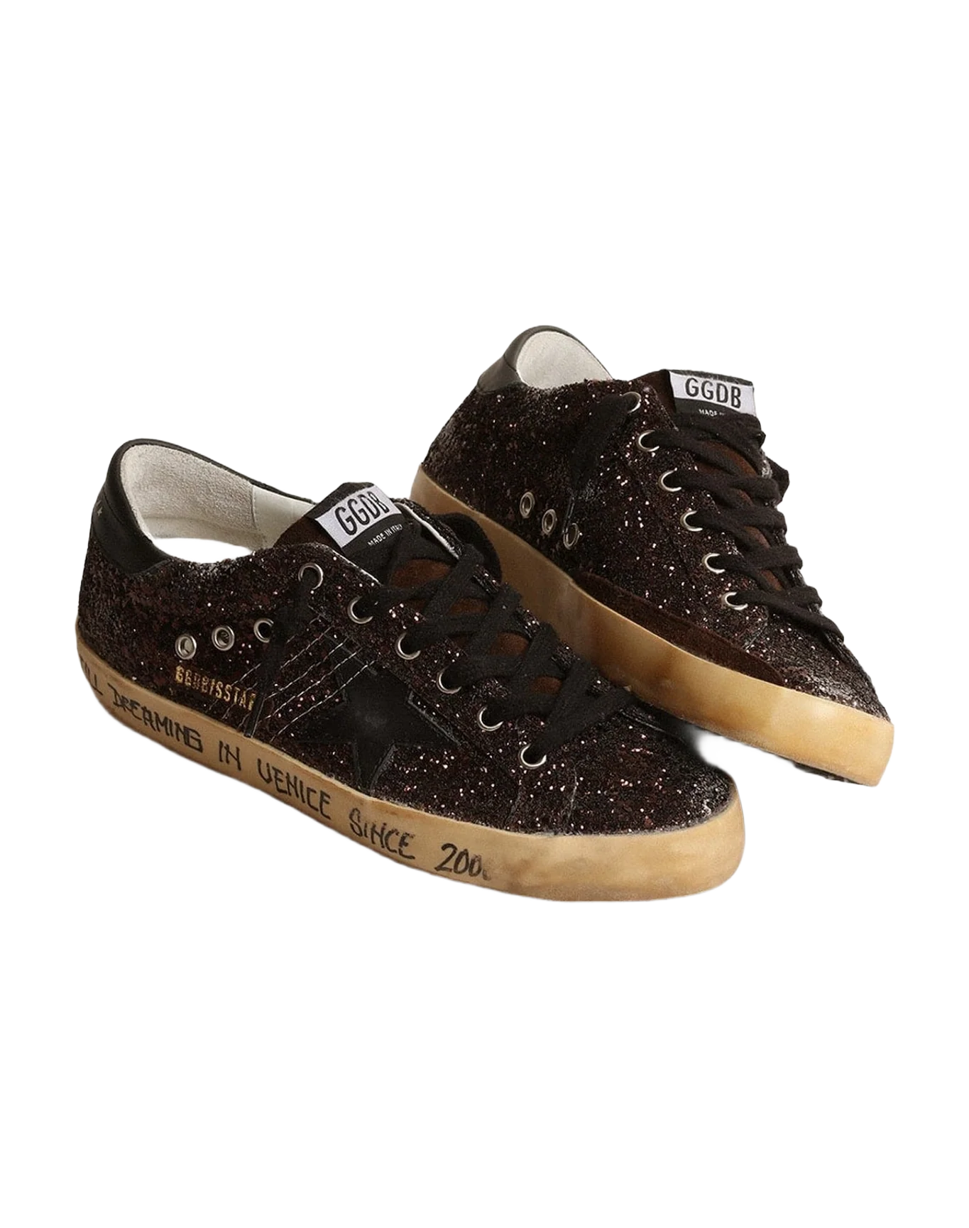 Women | Super-Star Glitter with Leather Star & Heel Tab | Coffee Brown x Chocolate Brown x Black (V1) - Image 3