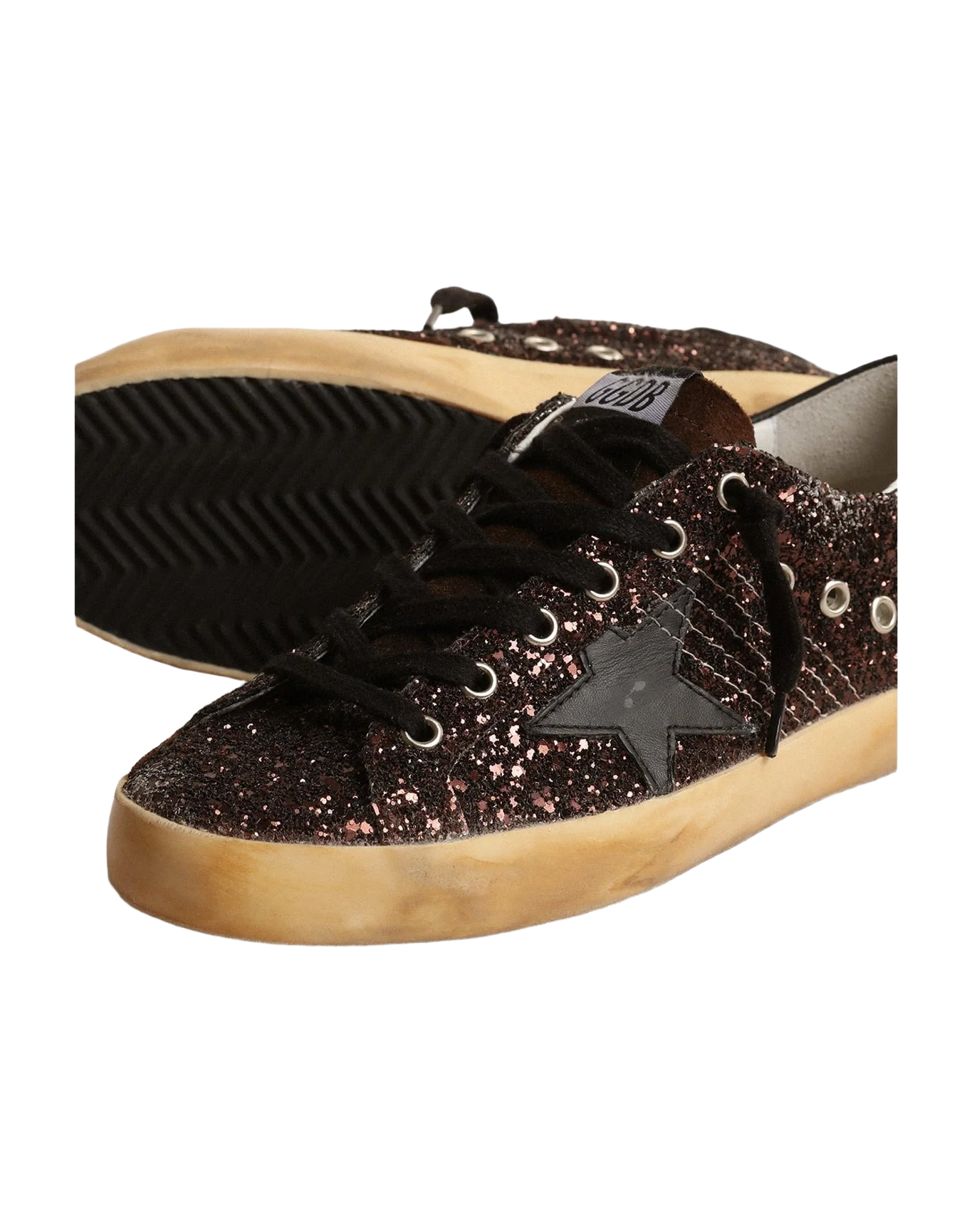 Women | Super-Star Glitter with Leather Star & Heel Tab | Coffee Brown x Chocolate Brown x Black (V1) - Image 4