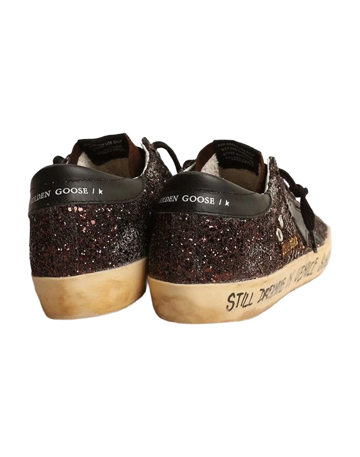 Women | Super-Star Glitter with Leather Star & Heel Tab | Coffee Brown x Chocolate Brown x Black (V2)