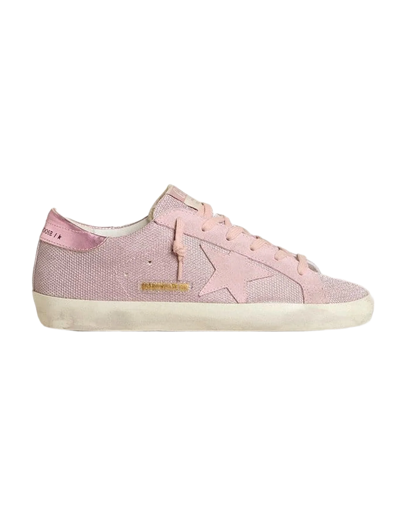Women | Super-Star Ltd Glitter with Suede Star & Leather Heel Tab | Antique Pink (V1)