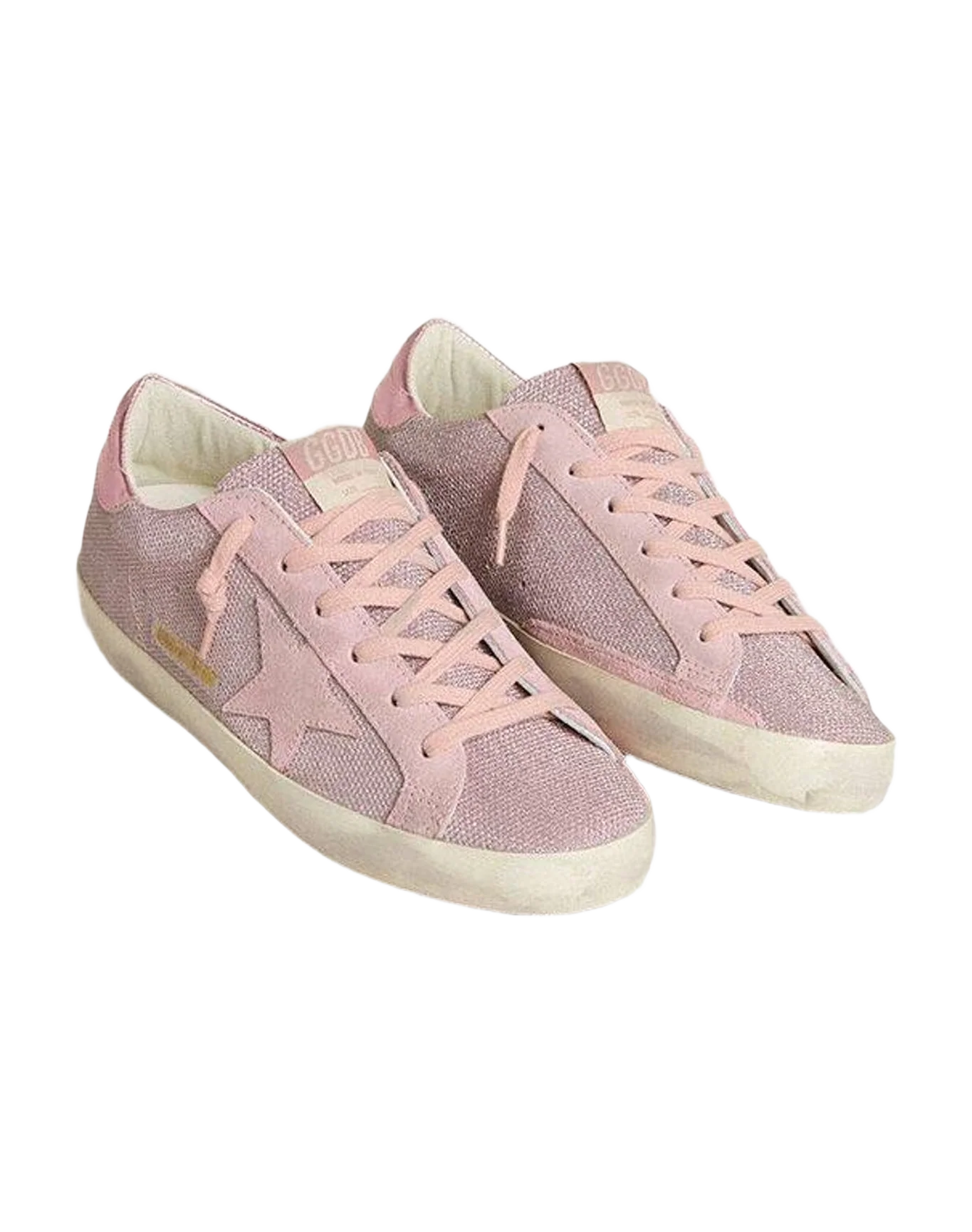 Women | Super-Star Ltd Glitter with Suede Star & Leather Heel Tab | Antique Pink (V2) - Image 7