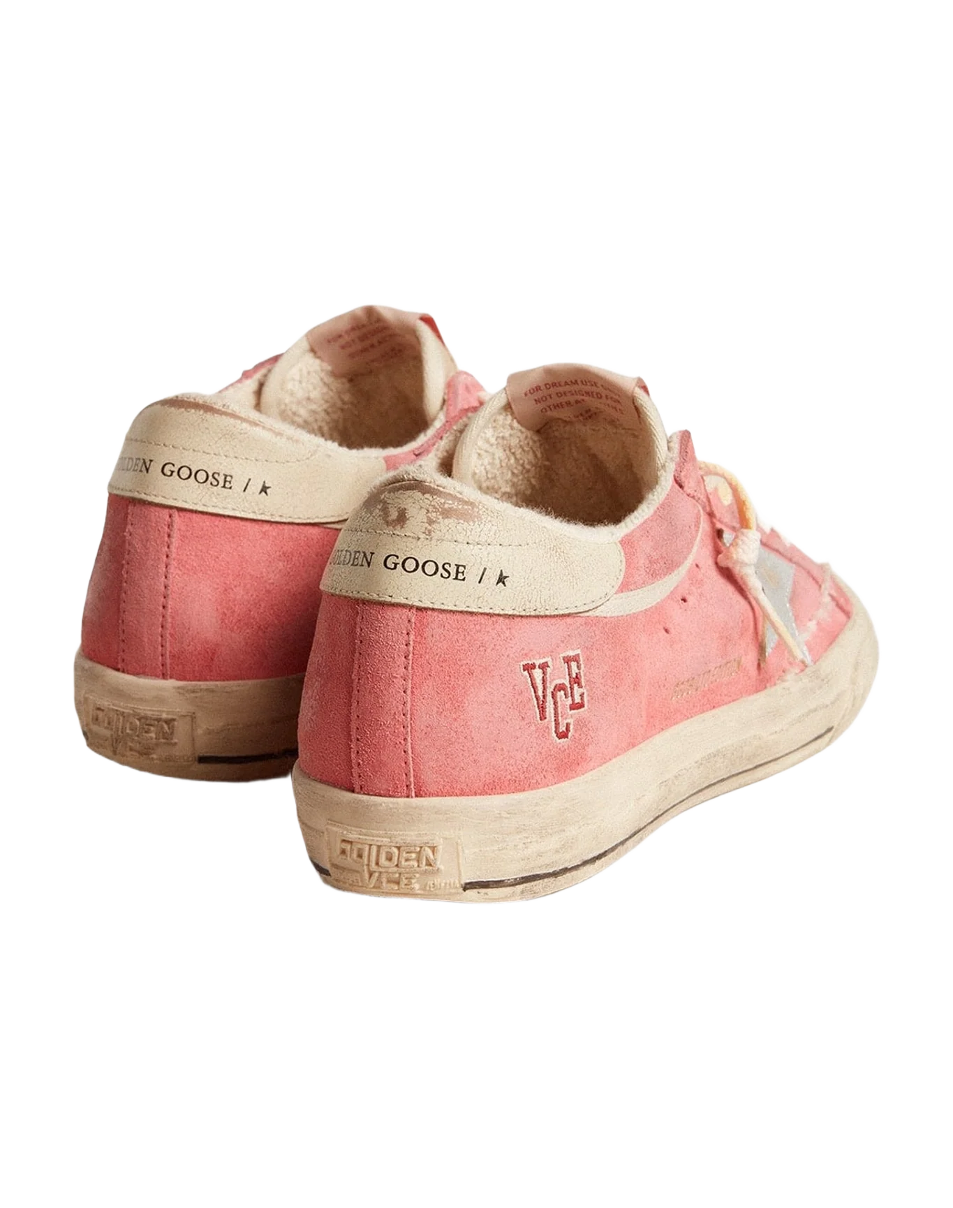 Women | Super-Star Ltd Suede with Star & Leather Heel Tab | Red x Silver x White Beige (V1) - Image 5