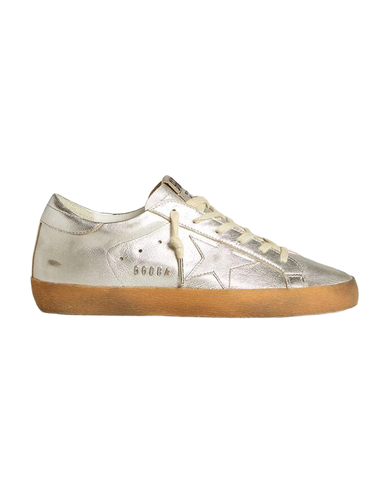 Women | Super-Star Metallic Leather with Leather Star & Heel Tab | Silver (V2) - Image 10