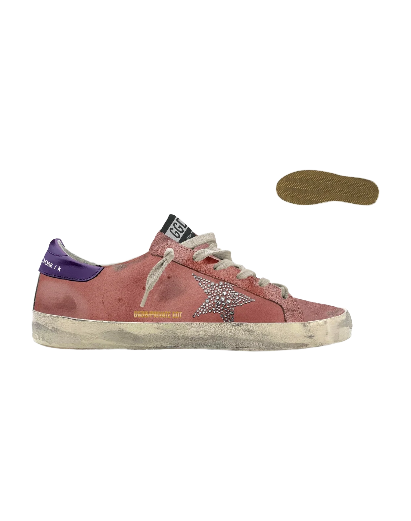 Women | Super-Star Private Edt Suede with Star & Heel Tab | Old Pink x Silver x Purple (V1) - Image 2