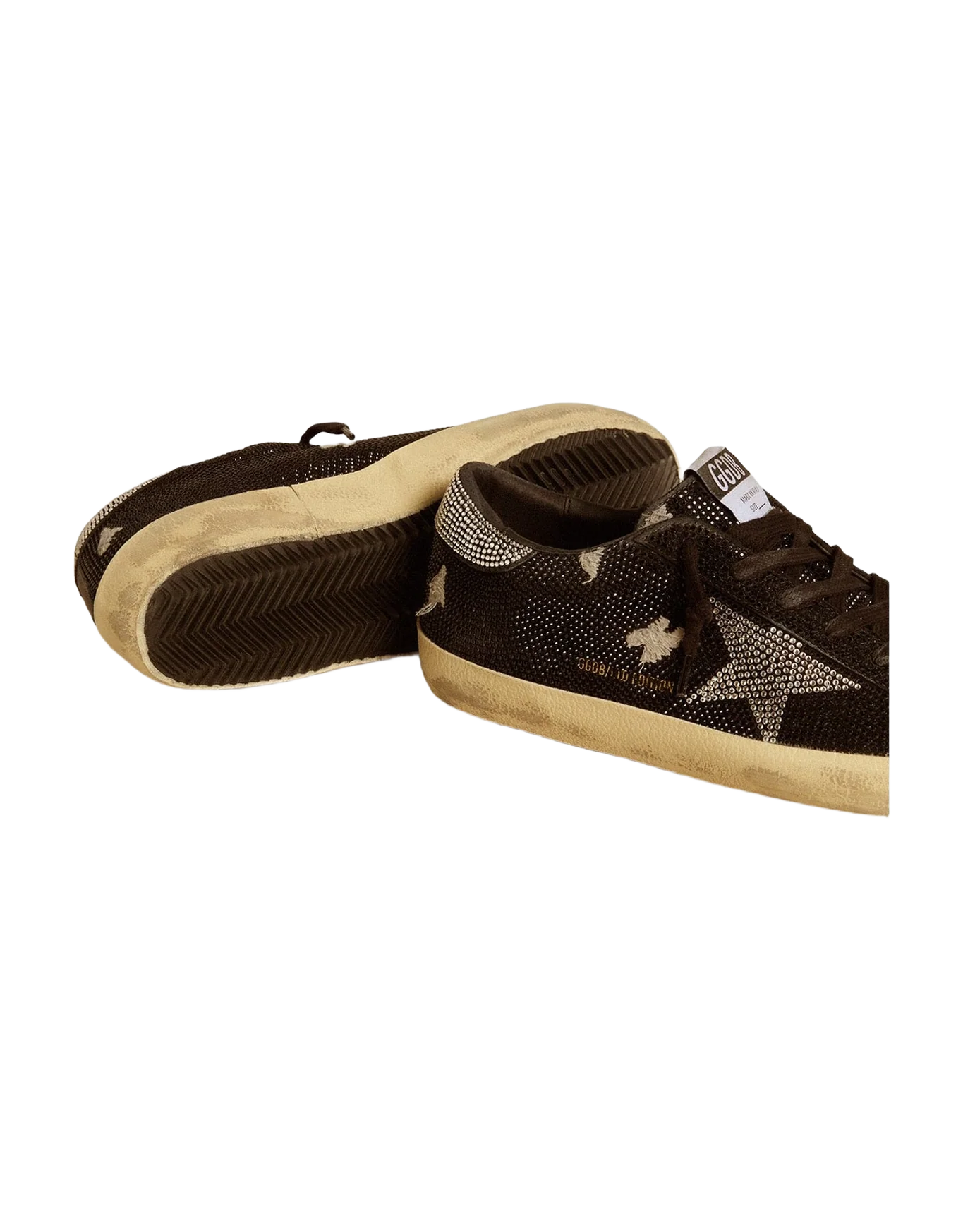 Women | Super-Star Suede & Swarovski Crystals with Silver Star | Black x Crystal (V2) - Image 2