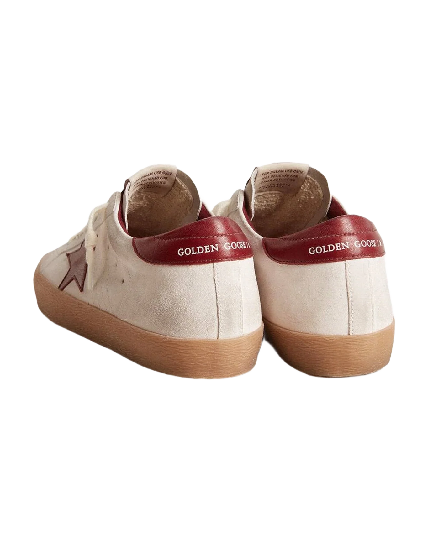 Women | Super-Star Suede with Burgundy Leather Star & Heel Tab | White x Bordeaux (V1) - Image 7