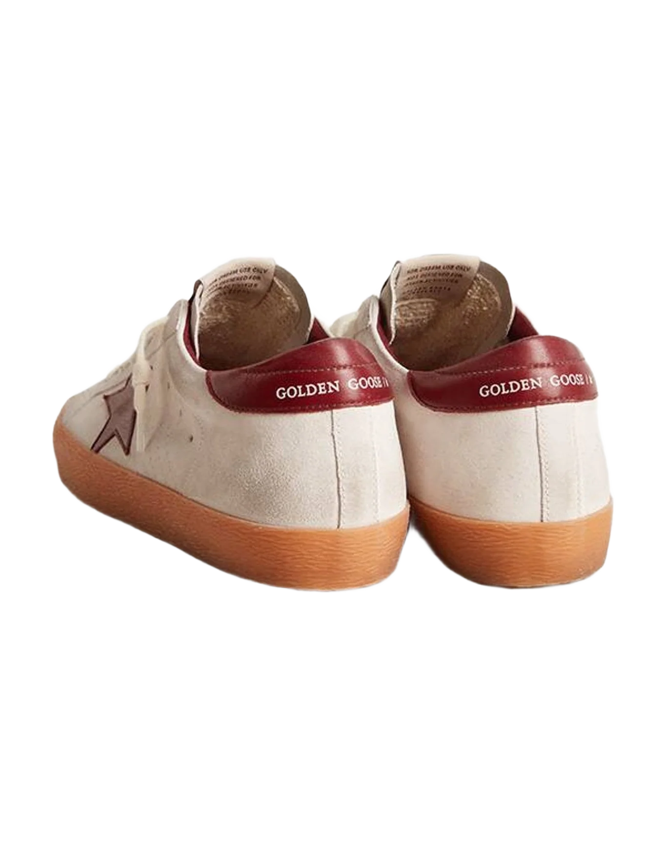 Women | Super-Star Suede with Burgundy Leather Star & Heel Tab | White x Bordeaux (V2) - Image 3