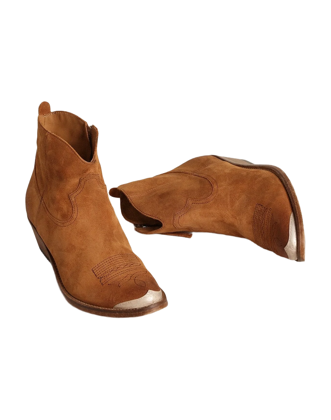 Women | Young Ankle Boots Colored Suede | Cognac (V1) - Image 8