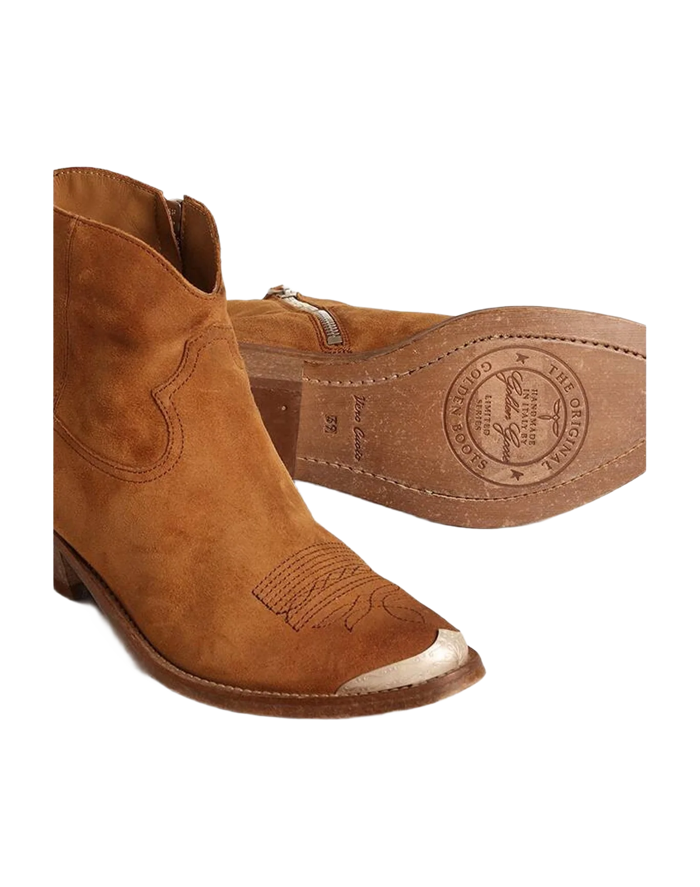 Women | Young Ankle Boots Colored Suede | Cognac (V2) - Image 4