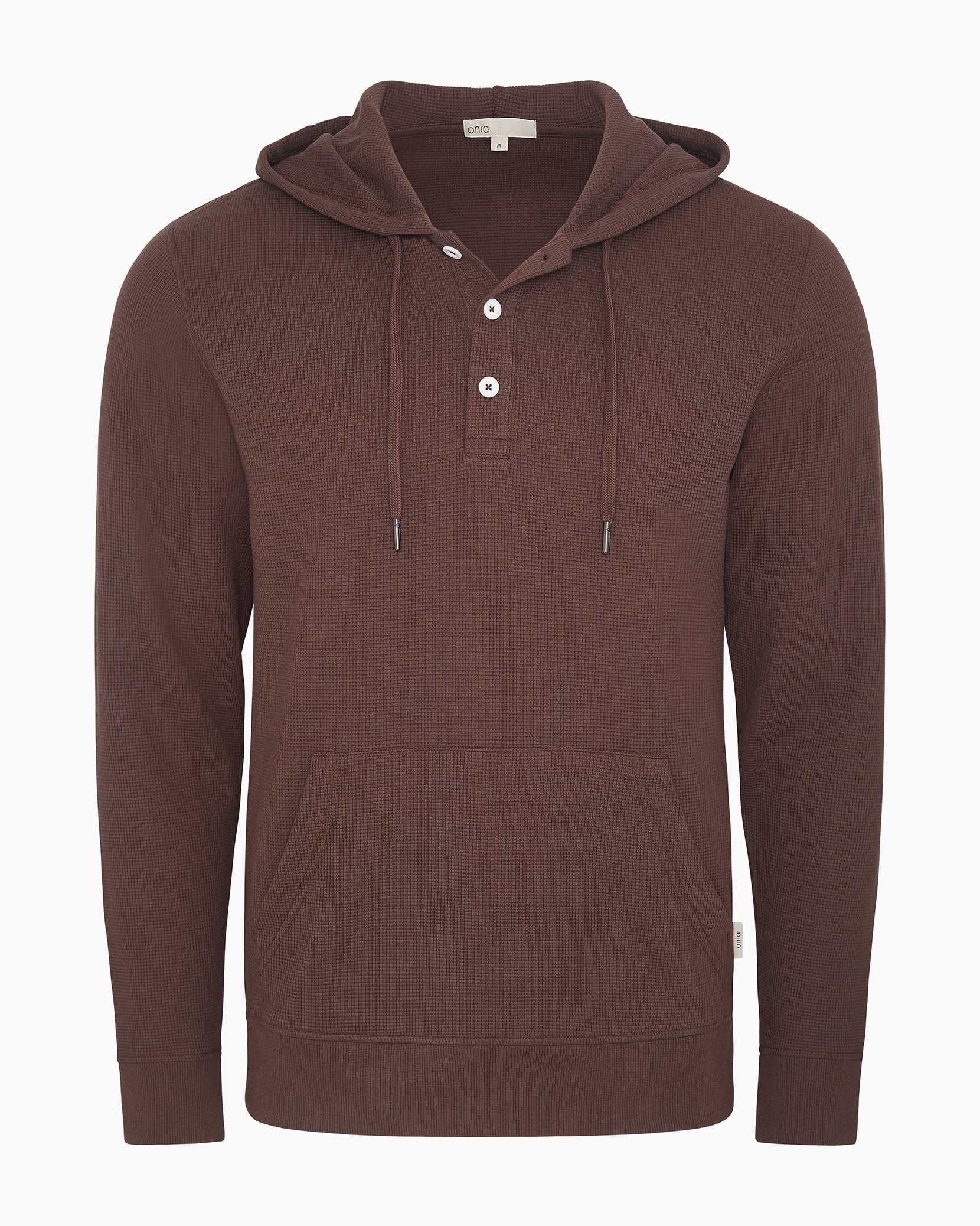 Mens | Heavyweight Cotton Waffle Hoodie | Java