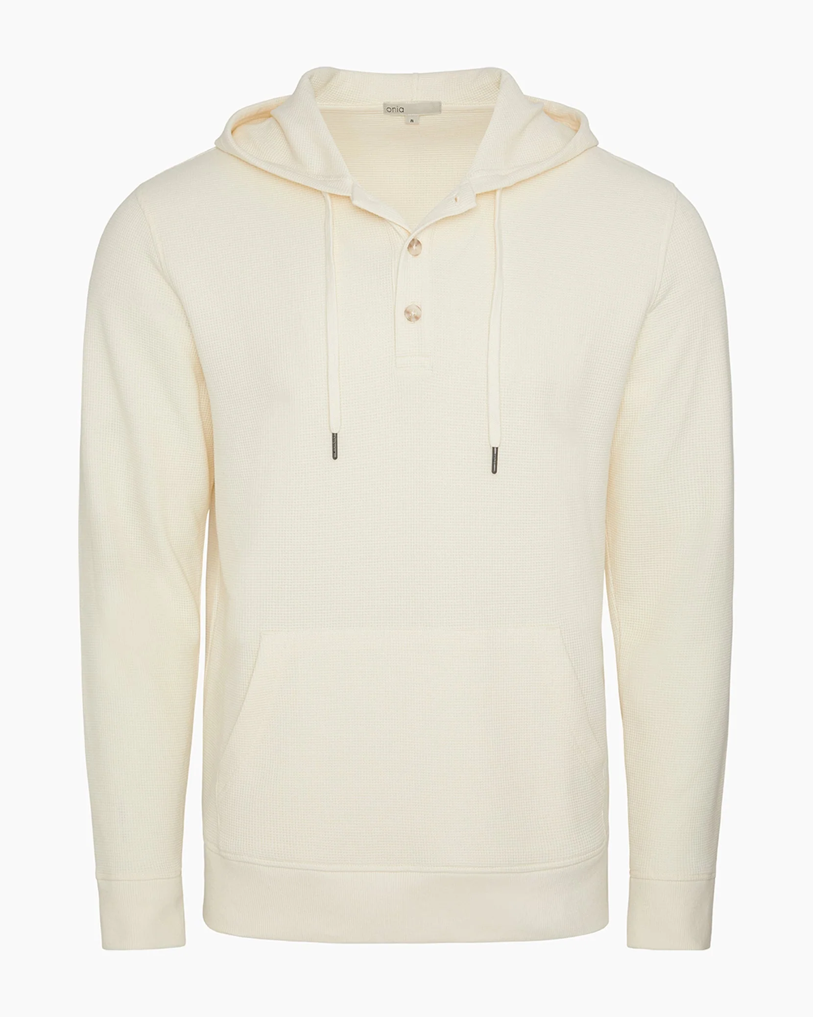 Mens | Heavyweight Cotton Waffle Hoodie | Ecru