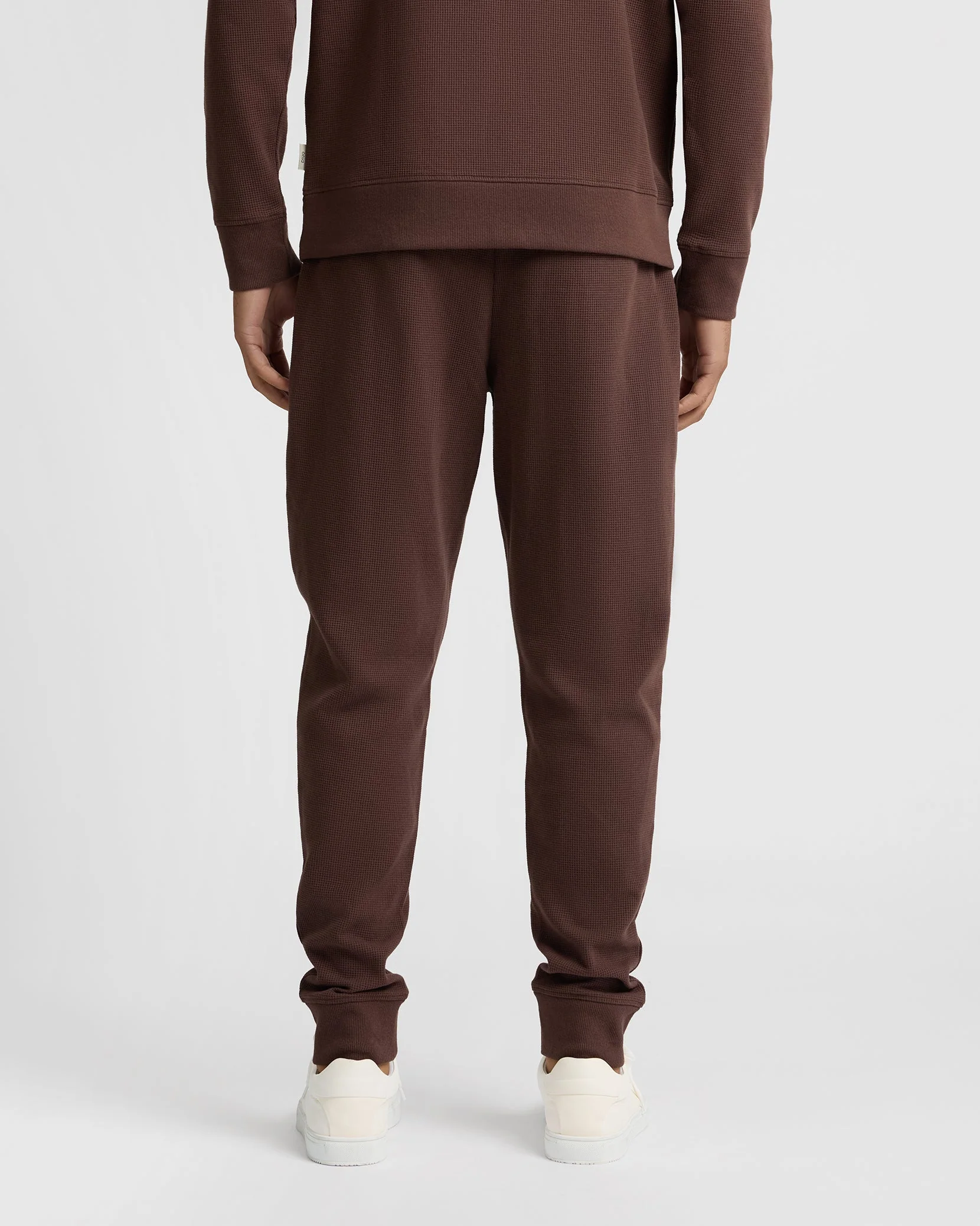 Mens | Heavyweight Cotton Waffle Jogger | Java - Image 6