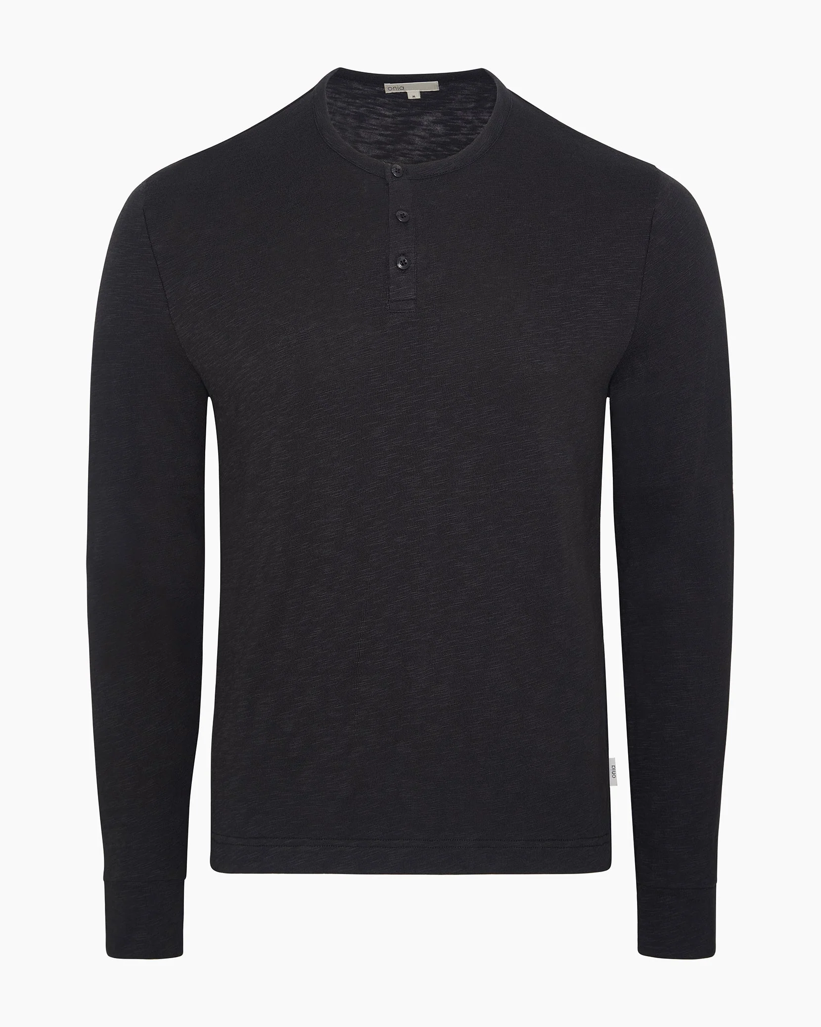 Mens | Heavyweight Slub Henley | Noir