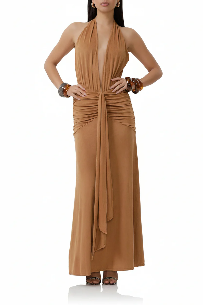 Heidi Suede Dress | Caramel