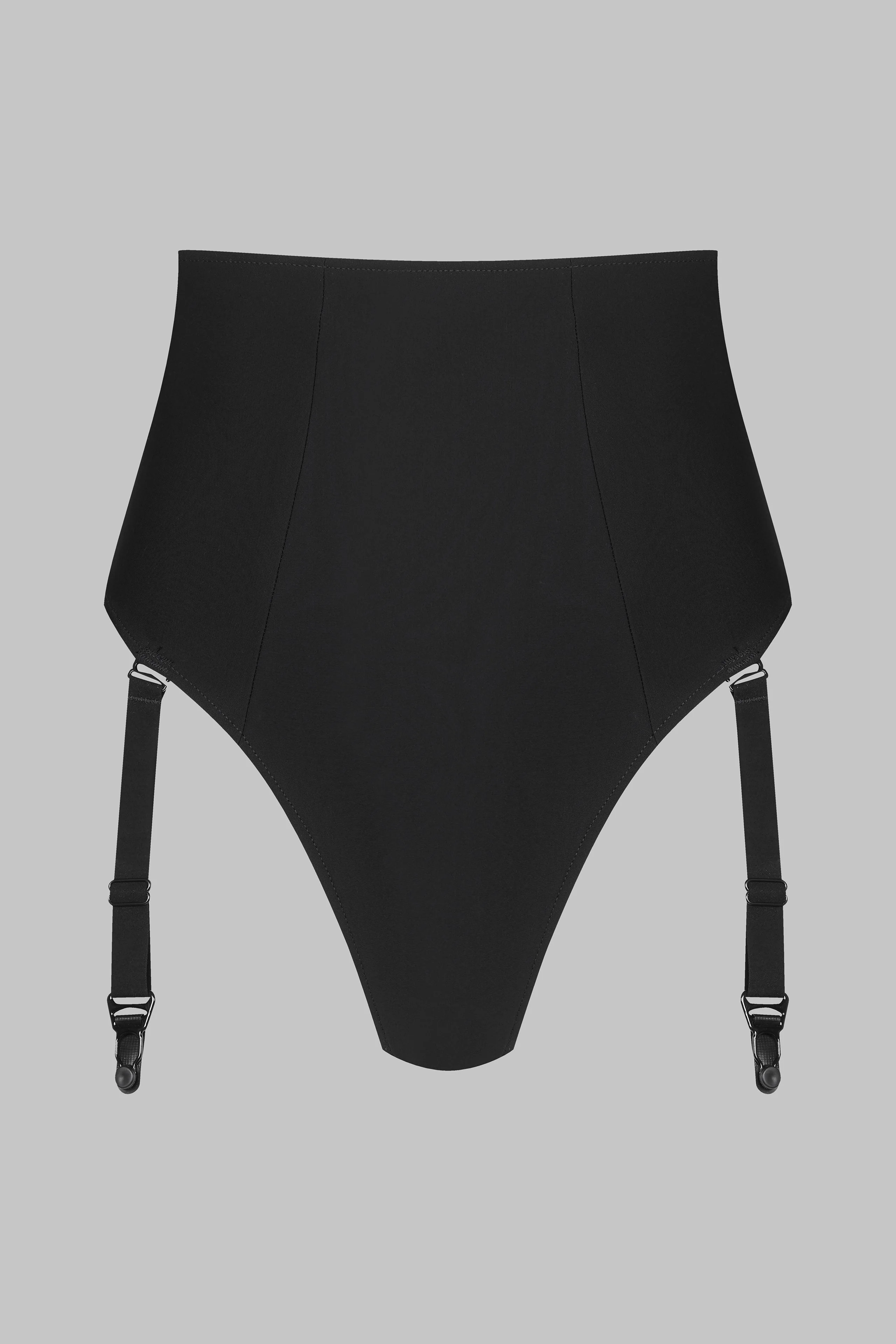 High waist tanga with suspenders - Nuit Infinie | Black - Image 4