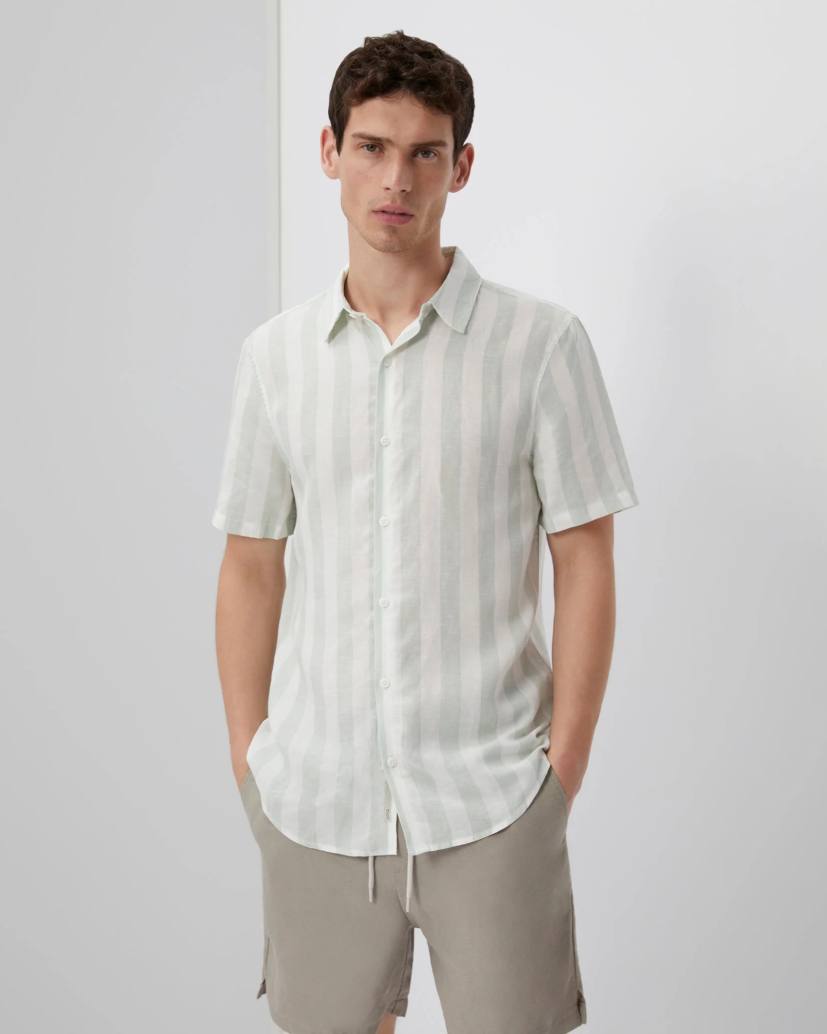 Mens | Jack Air Linen Shirt | Seafoam/White