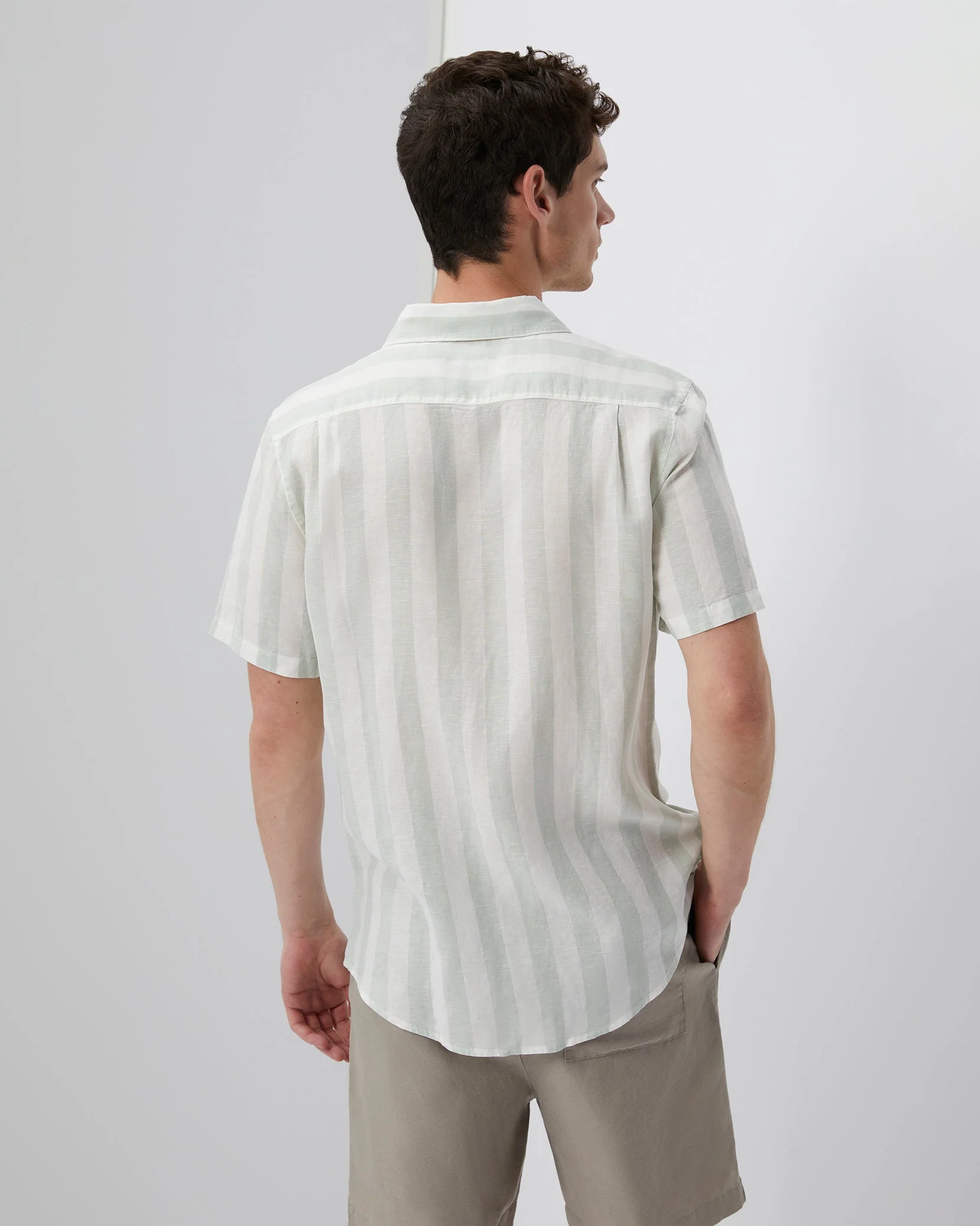 Mens | Jack Air Linen Shirt | Seafoam/White - Image 5