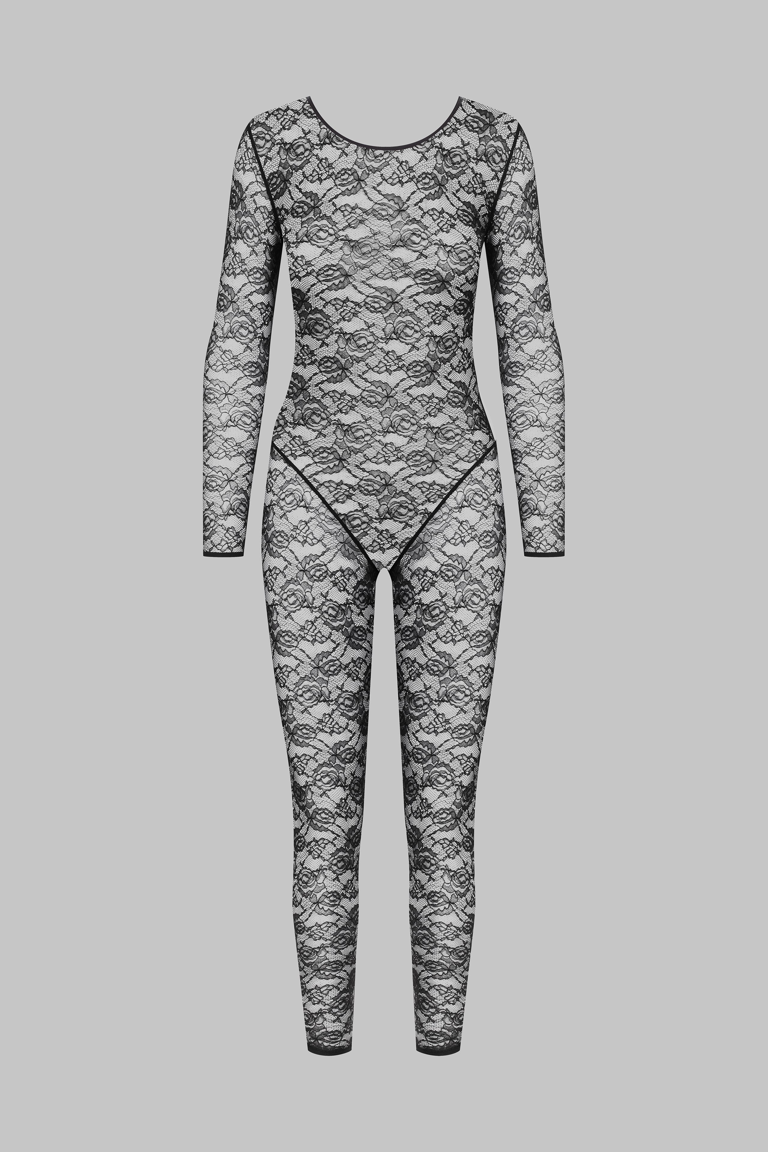 Long sleeve backless jumpsuit - Flashback | Black - Image 4