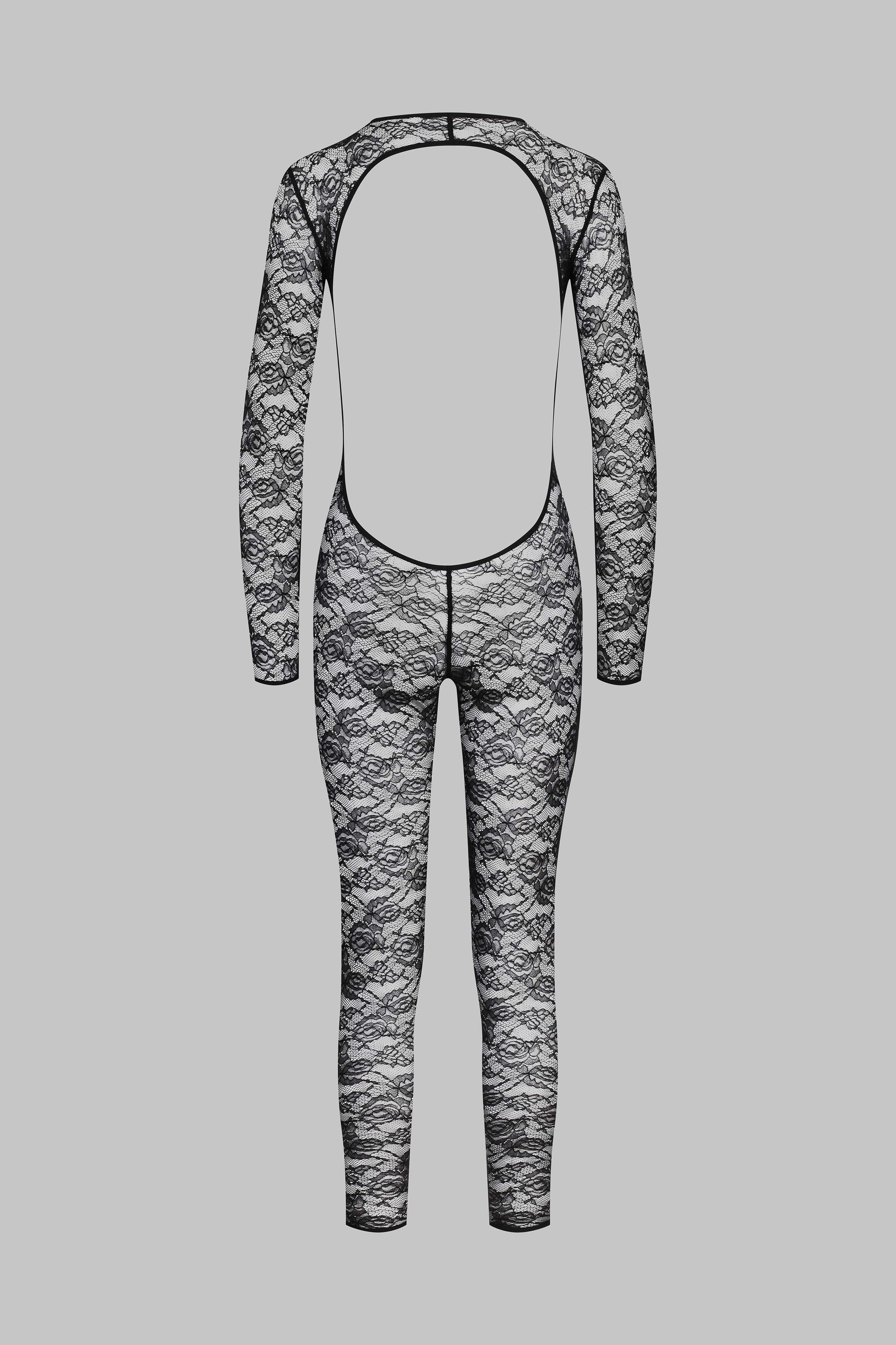 Long sleeve backless jumpsuit - Flashback | Black - Image 5
