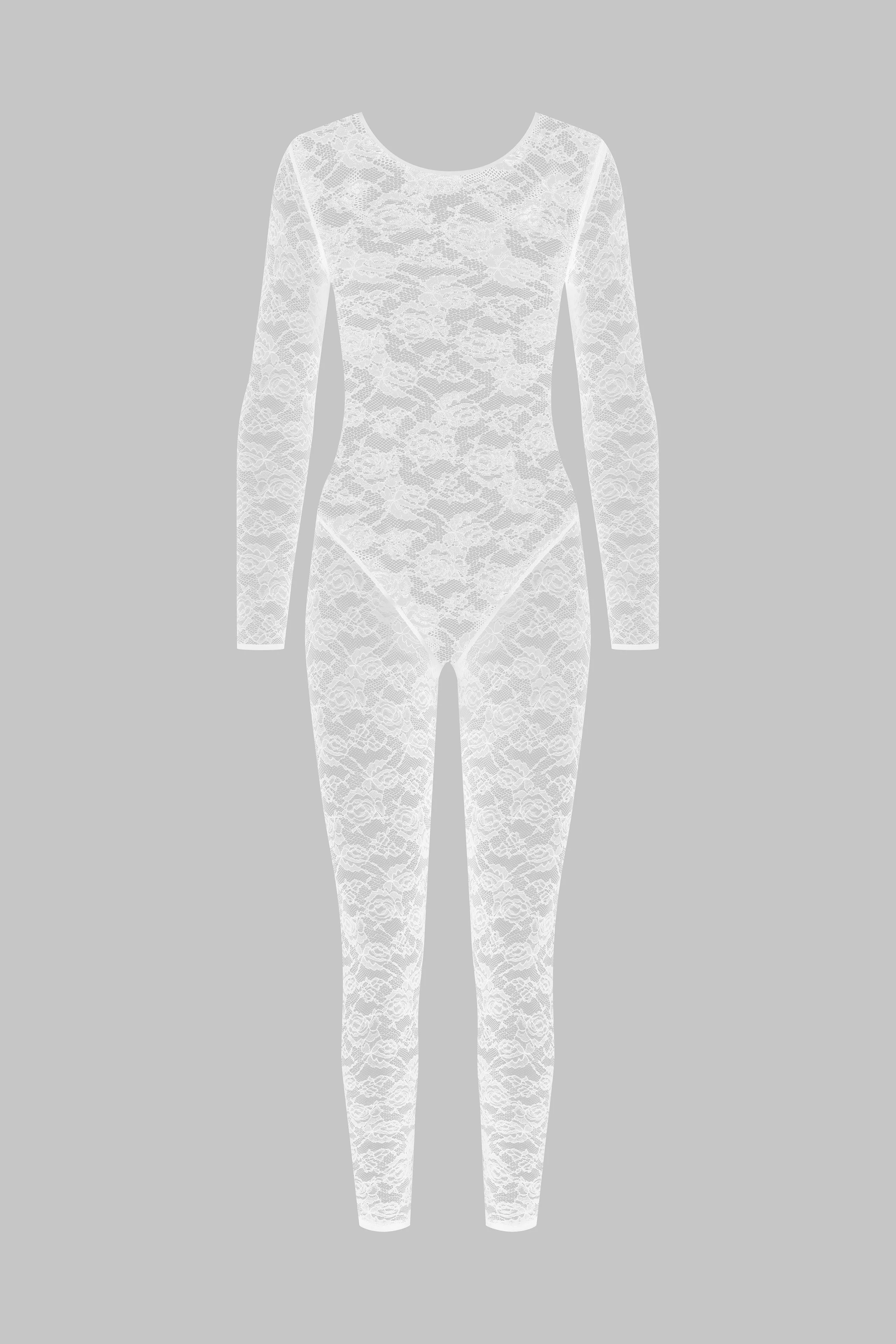 Long sleeve open back jumpsuit - Flashback | White - Image 4