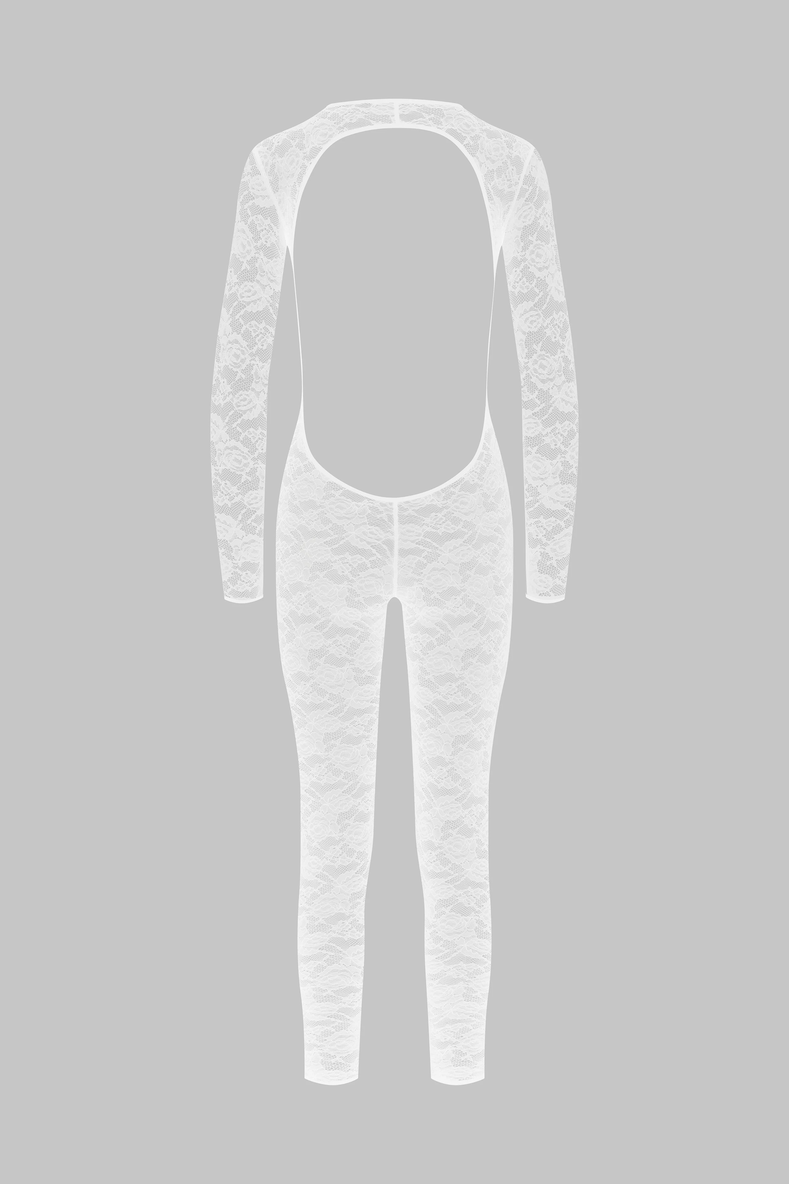 Long sleeve open back jumpsuit - Flashback | White - Image 5