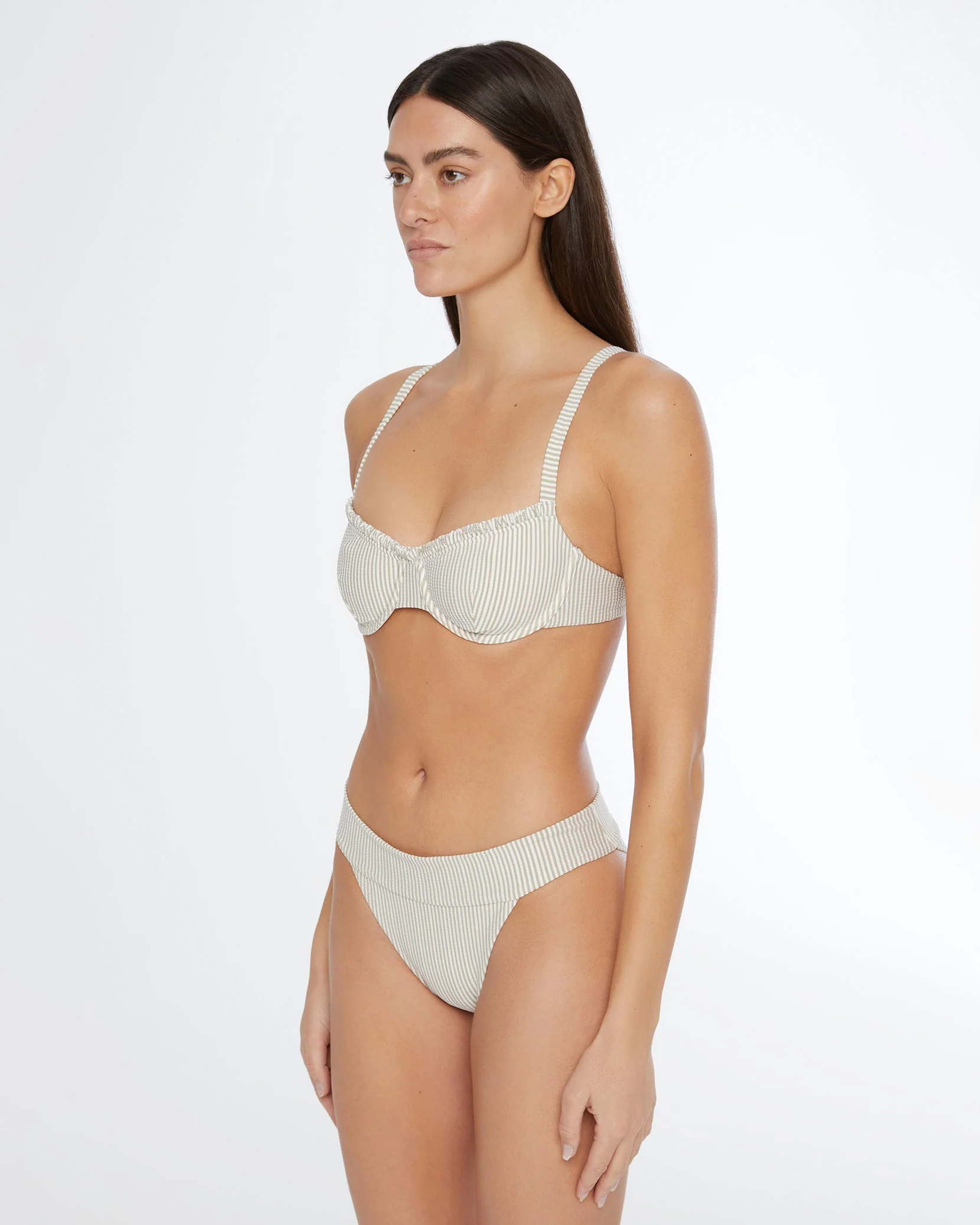 Womens | Karina Bikini Bottom | Tan/White - Image 3