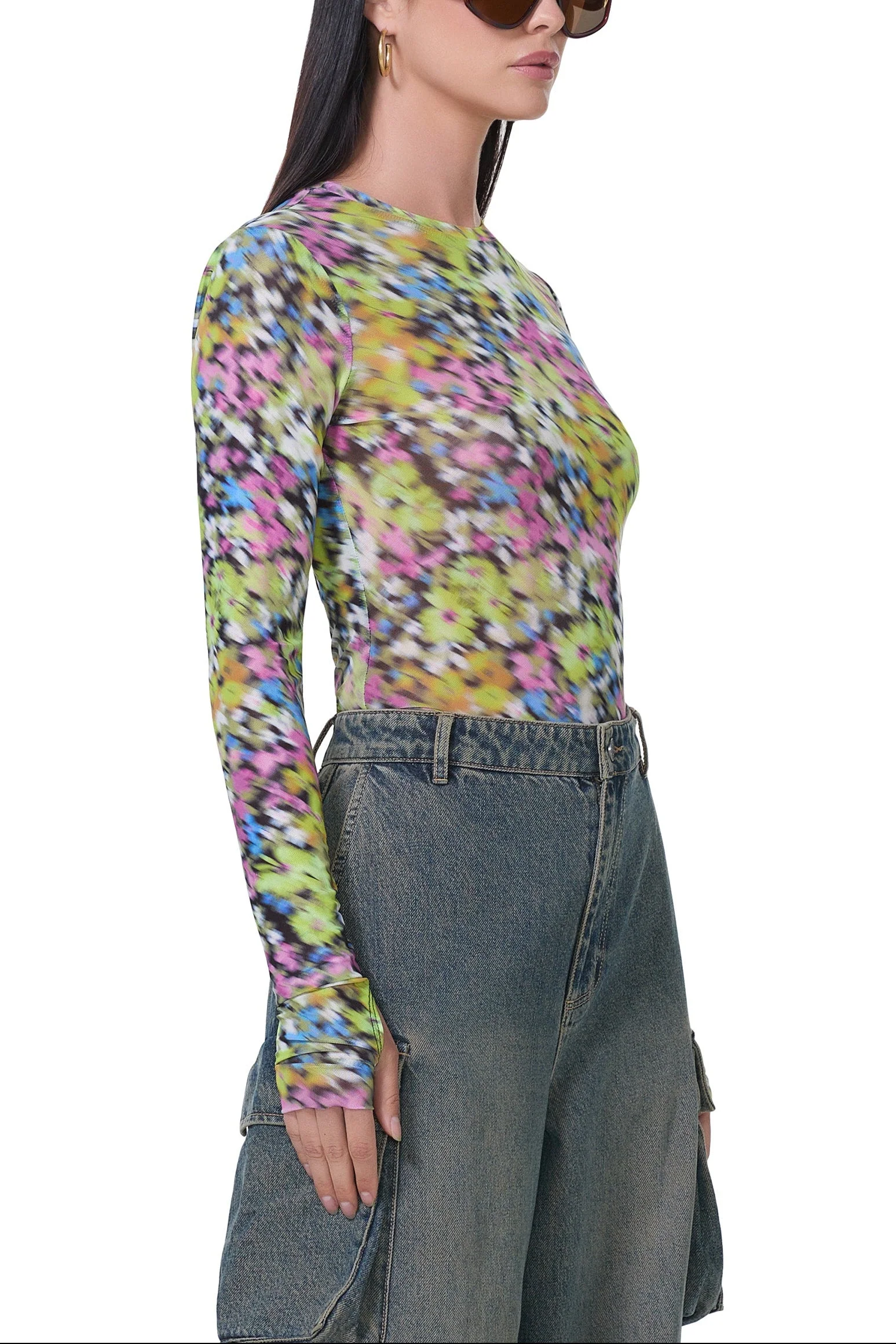 Kaylee Top | Olive Blur Floral - Image 2