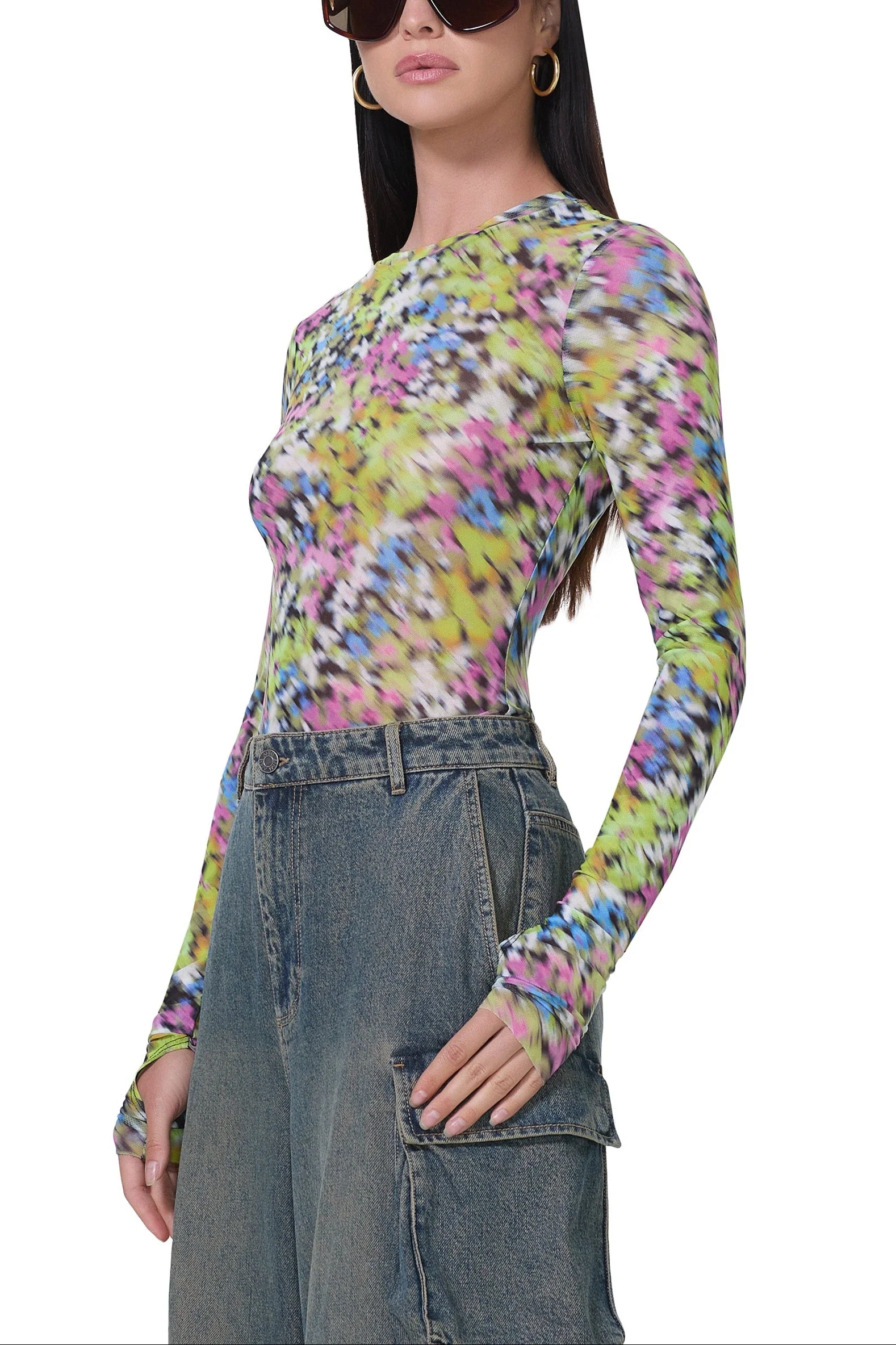 Kaylee Top | Olive Blur Floral - Image 3