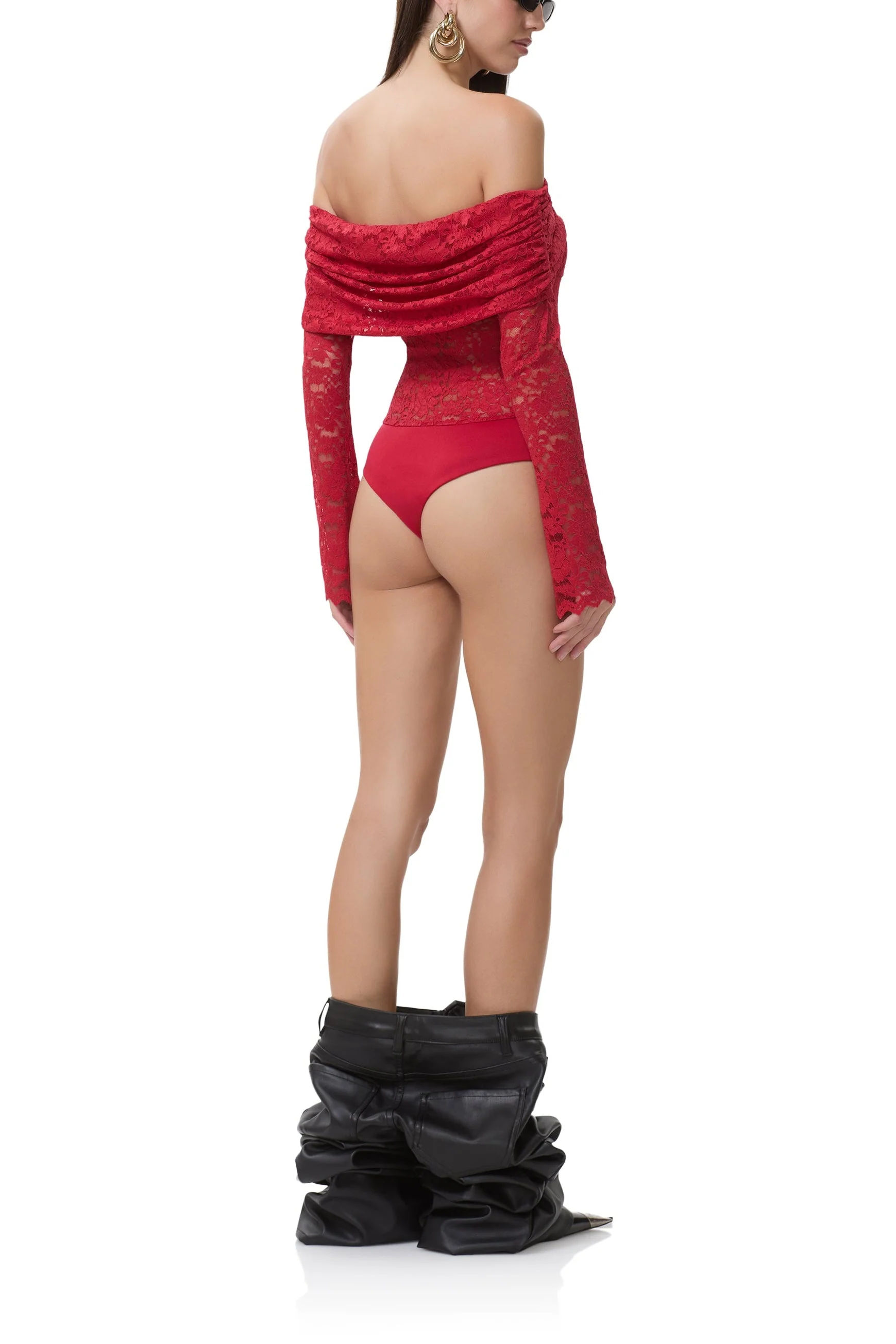 Lennox Lace Bodysuit | Poppy Red - Image 4