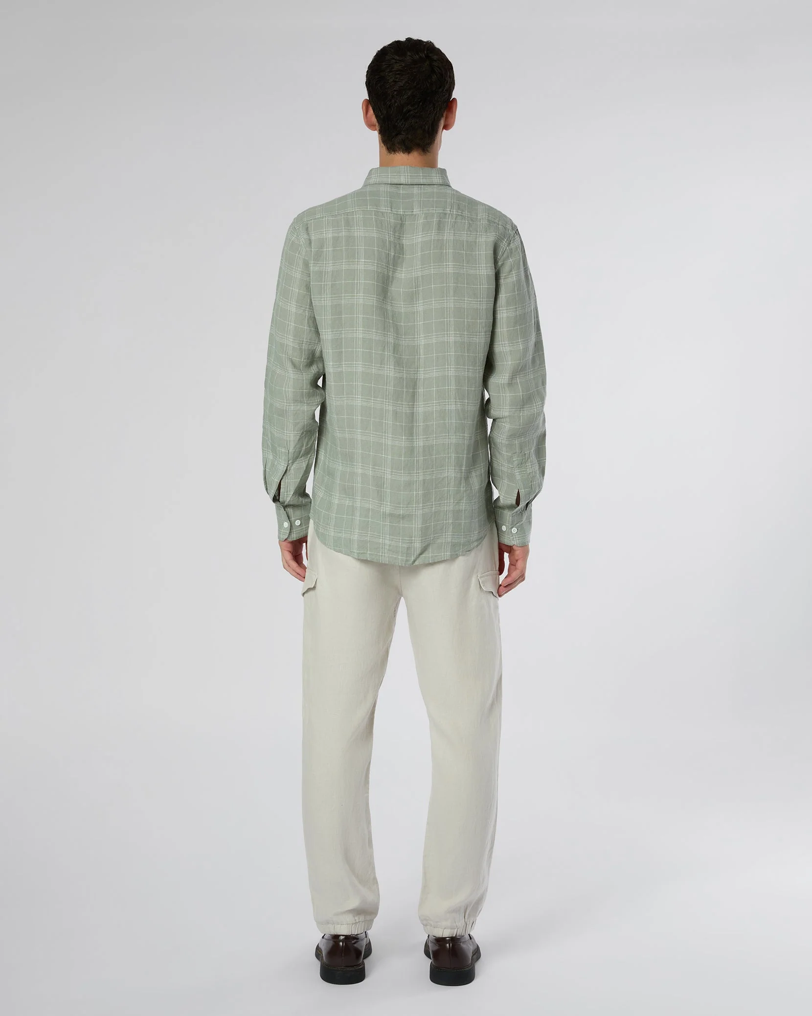 Mens | Linen Cargo Jogger | Stone - Image 6