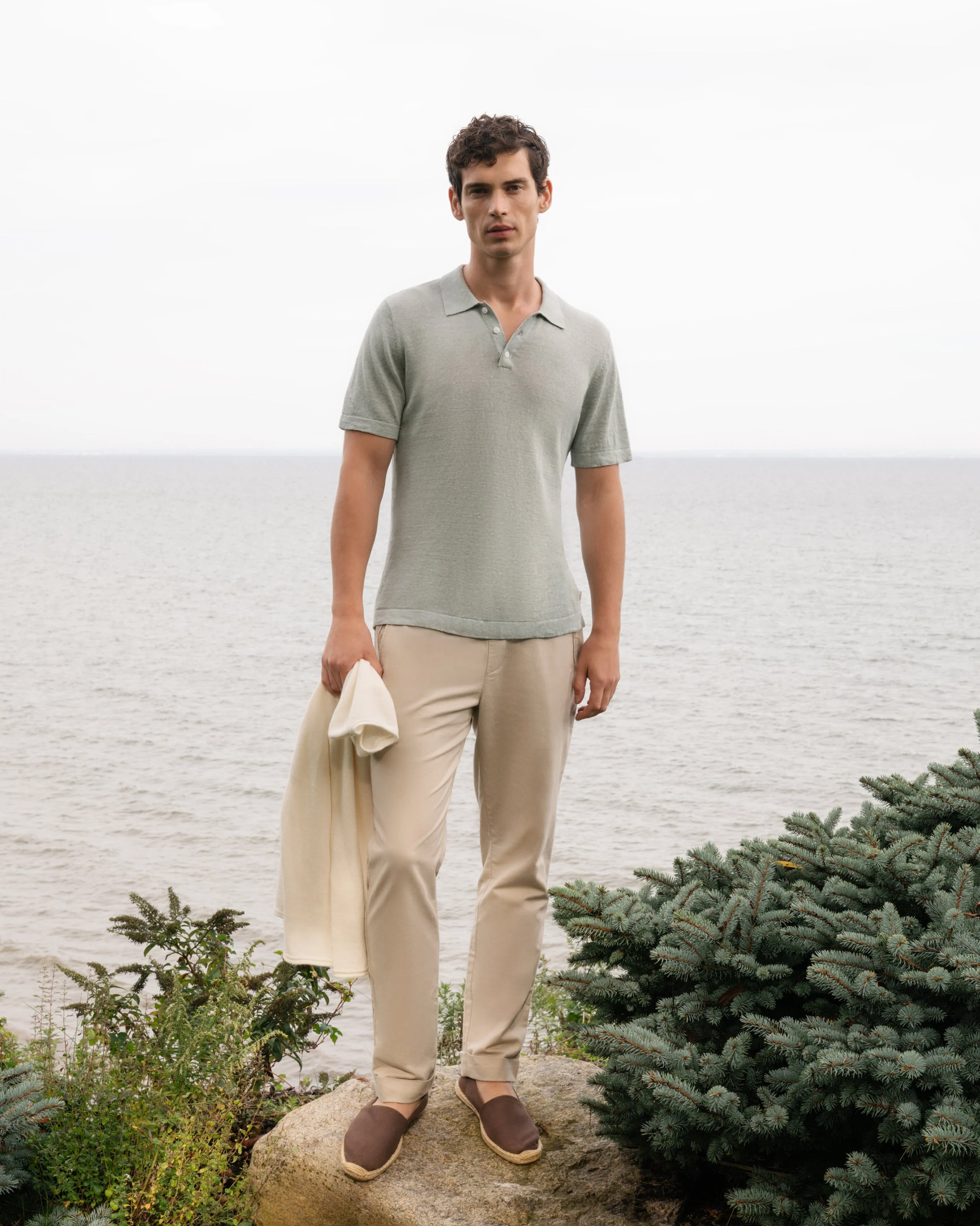 Mens | Linen Cotton Stretch Cuff Pant | Oxford Tan - Image 2