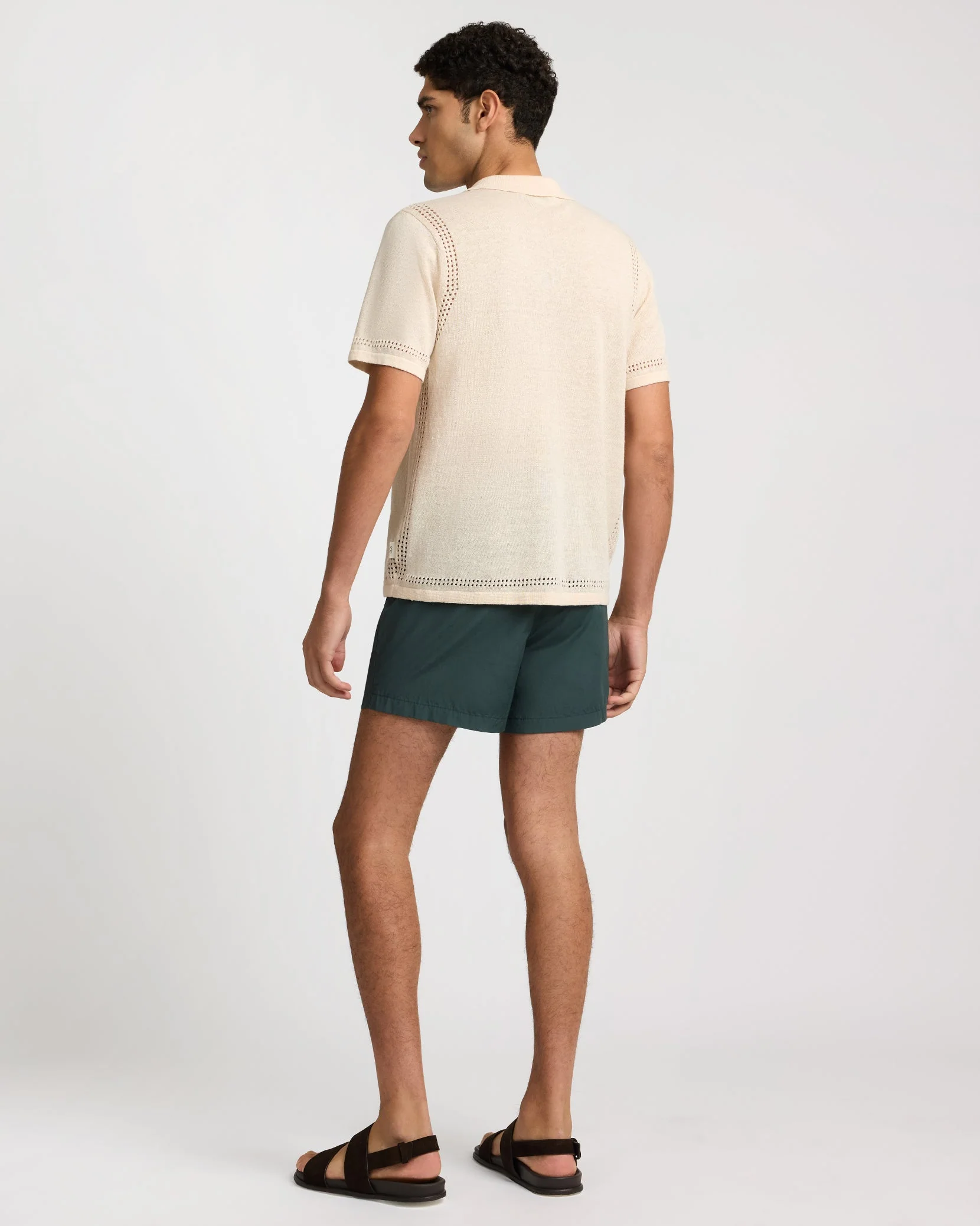 Mens | Linen Knit Camp Shirt | Natural Melange - Image 7