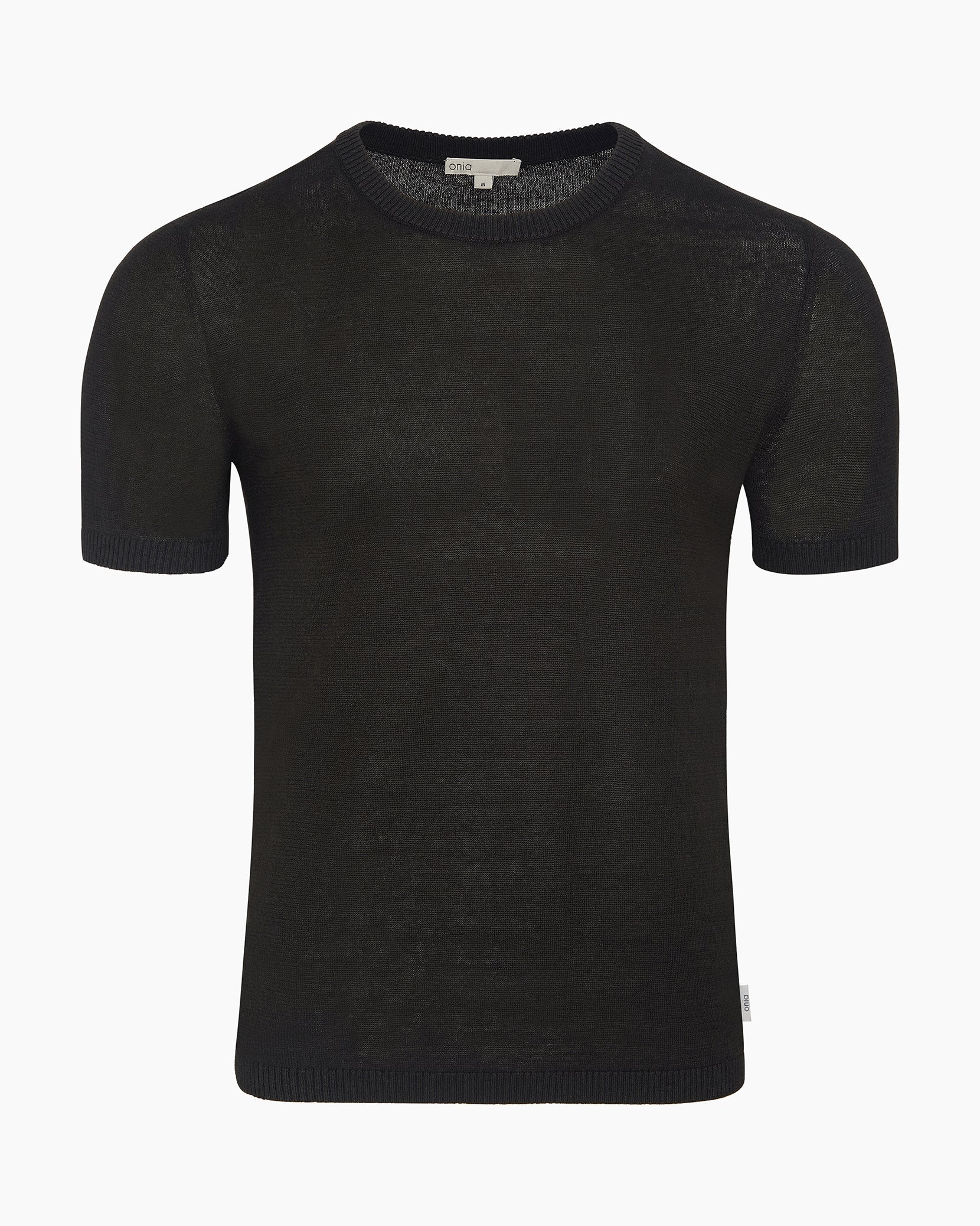 Mens | Linen Knit Tee | Washed Black