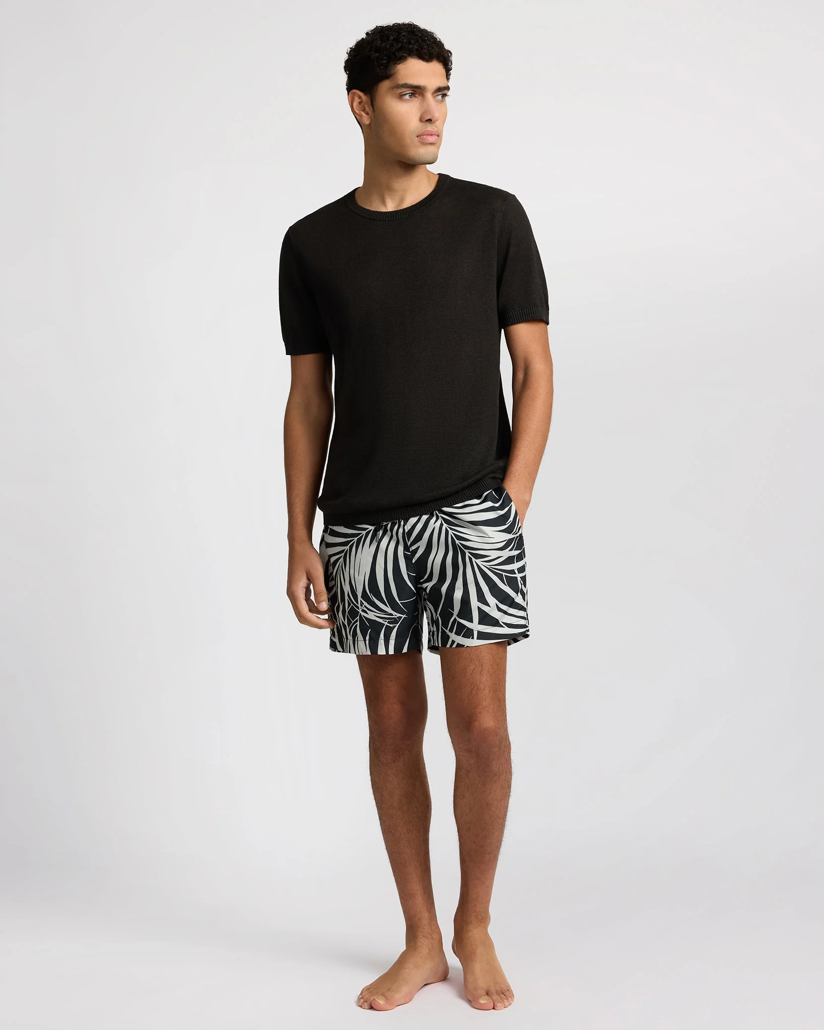 Mens | Linen Knit Tee | Washed Black - Image 7