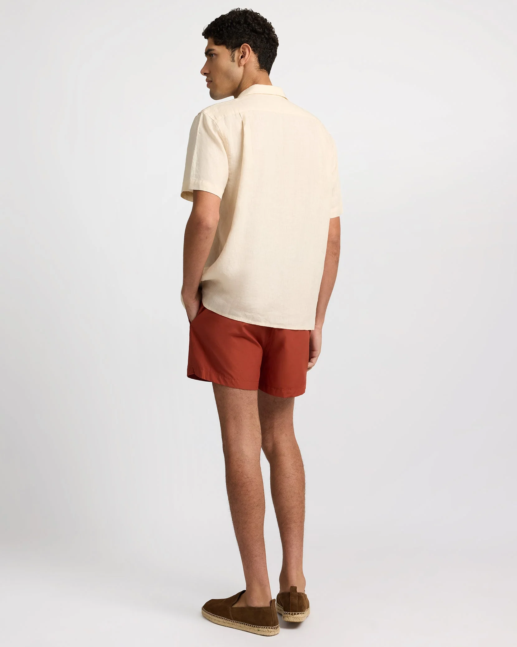 Mens | Linen Pintuck Camp Shirt | Natural - Image 7