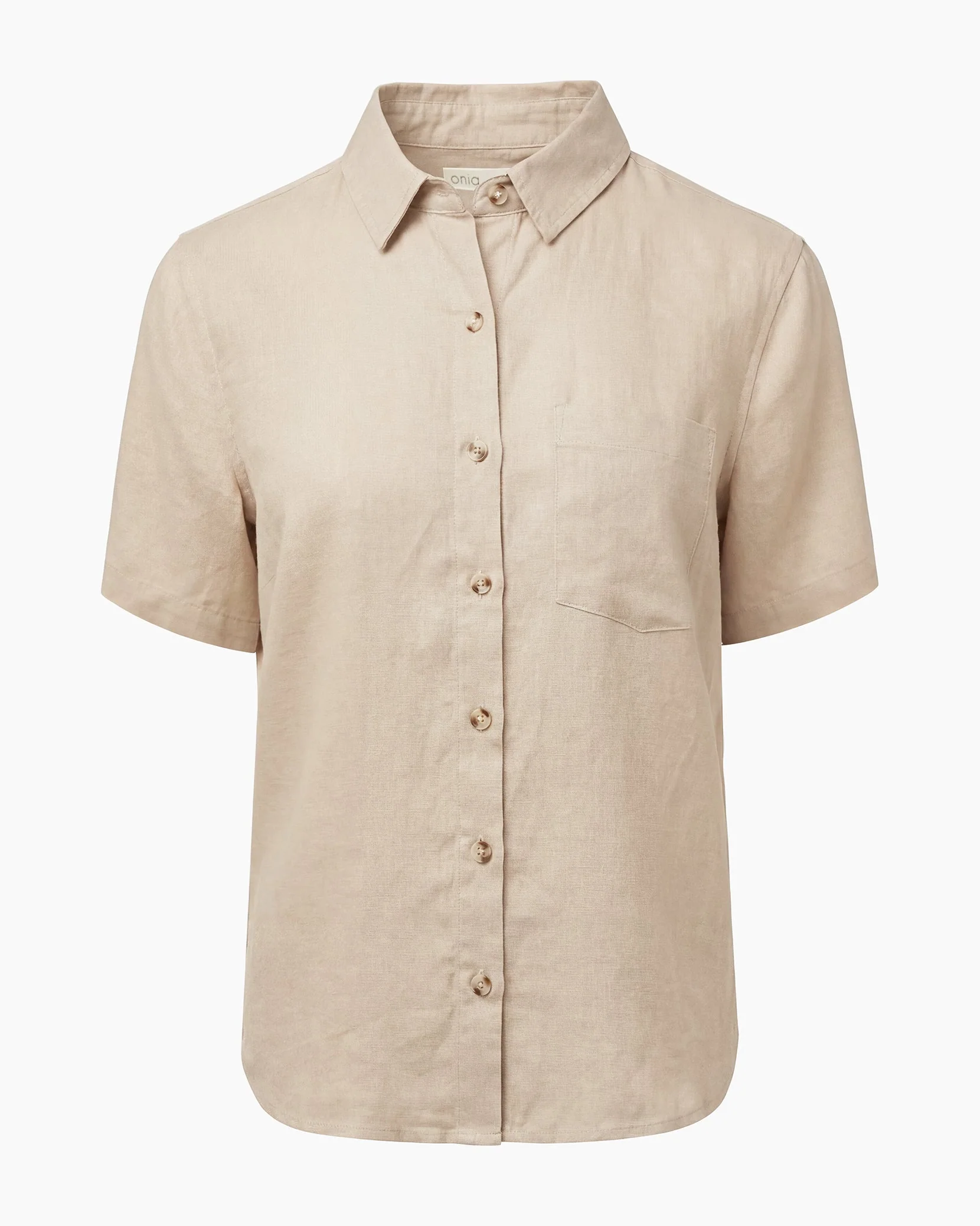 Womens | Linen Short Sleeve Shirt | Flax