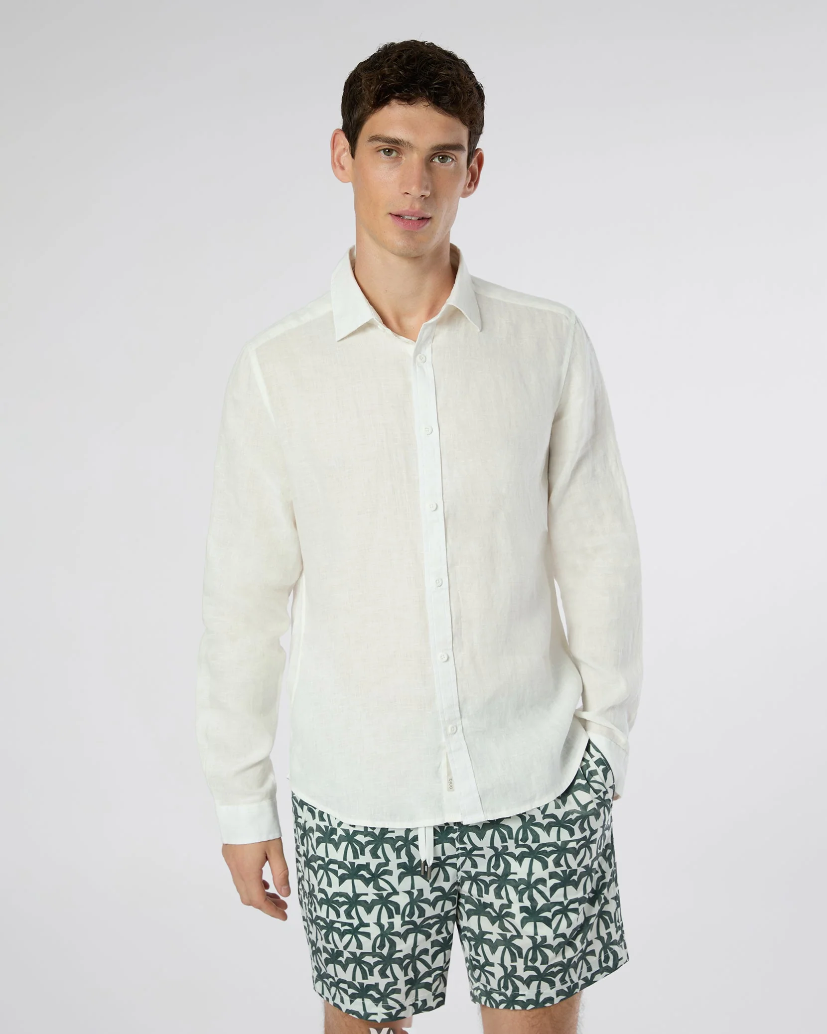 Mens | Linen Slim Fit Shirt | White