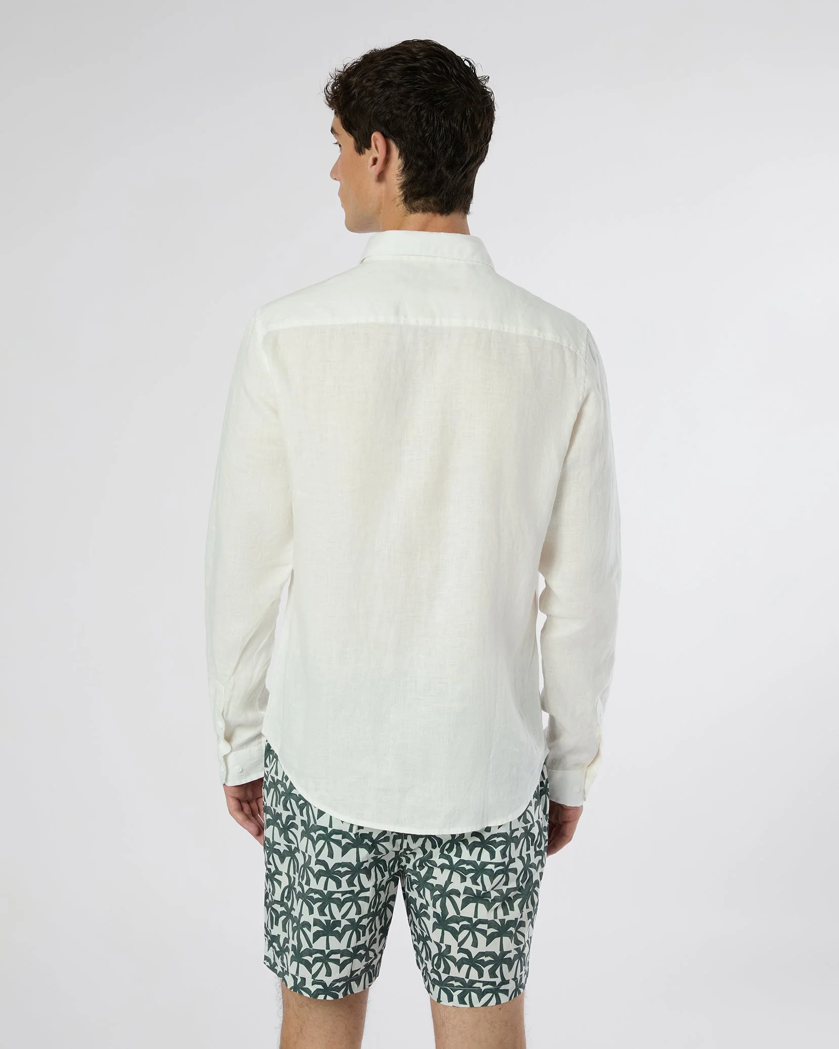 Mens | Linen Slim Fit Shirt | White - Image 6