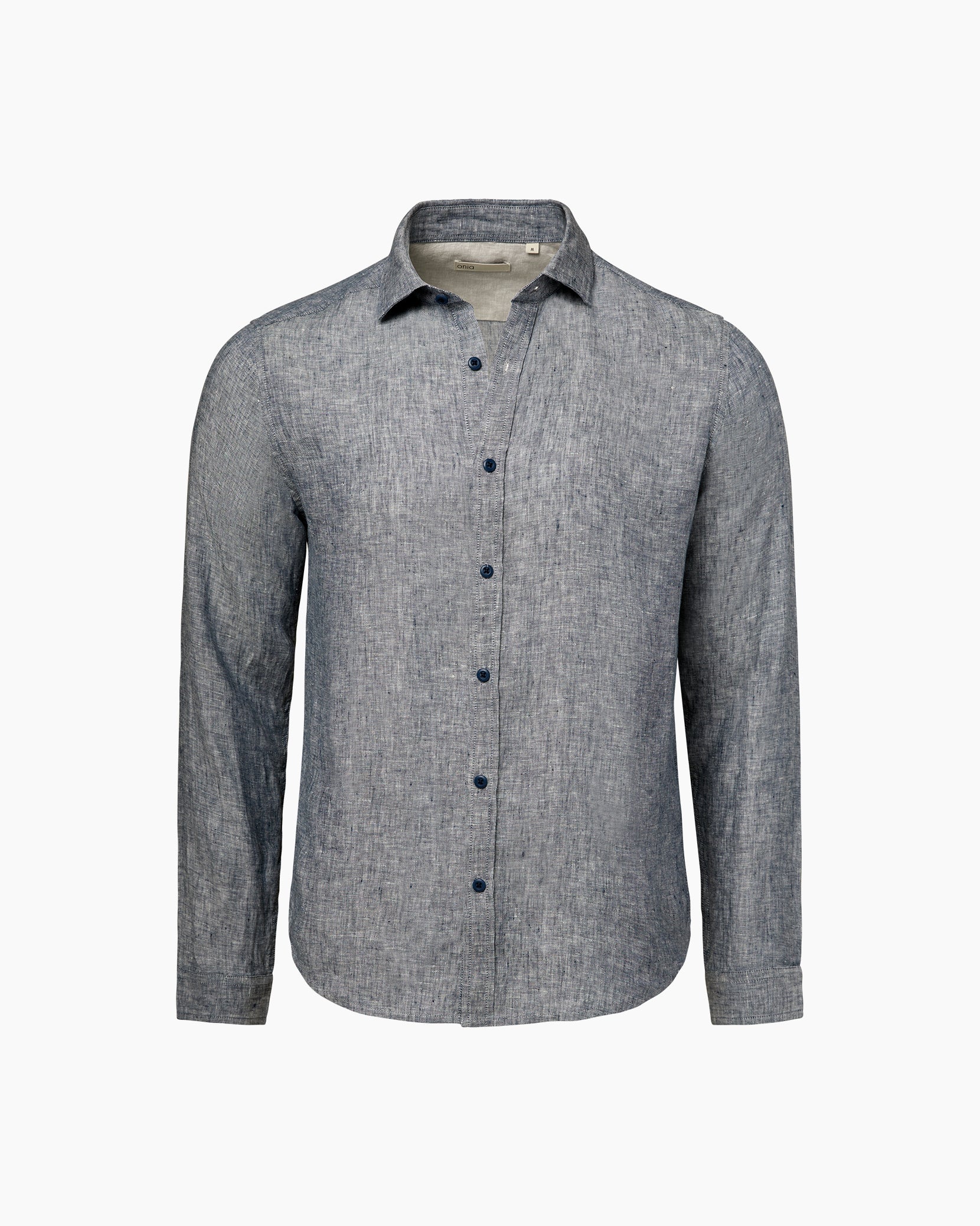 Mens | Linen Slim Fit Shirt | Denim Blue - Image 2