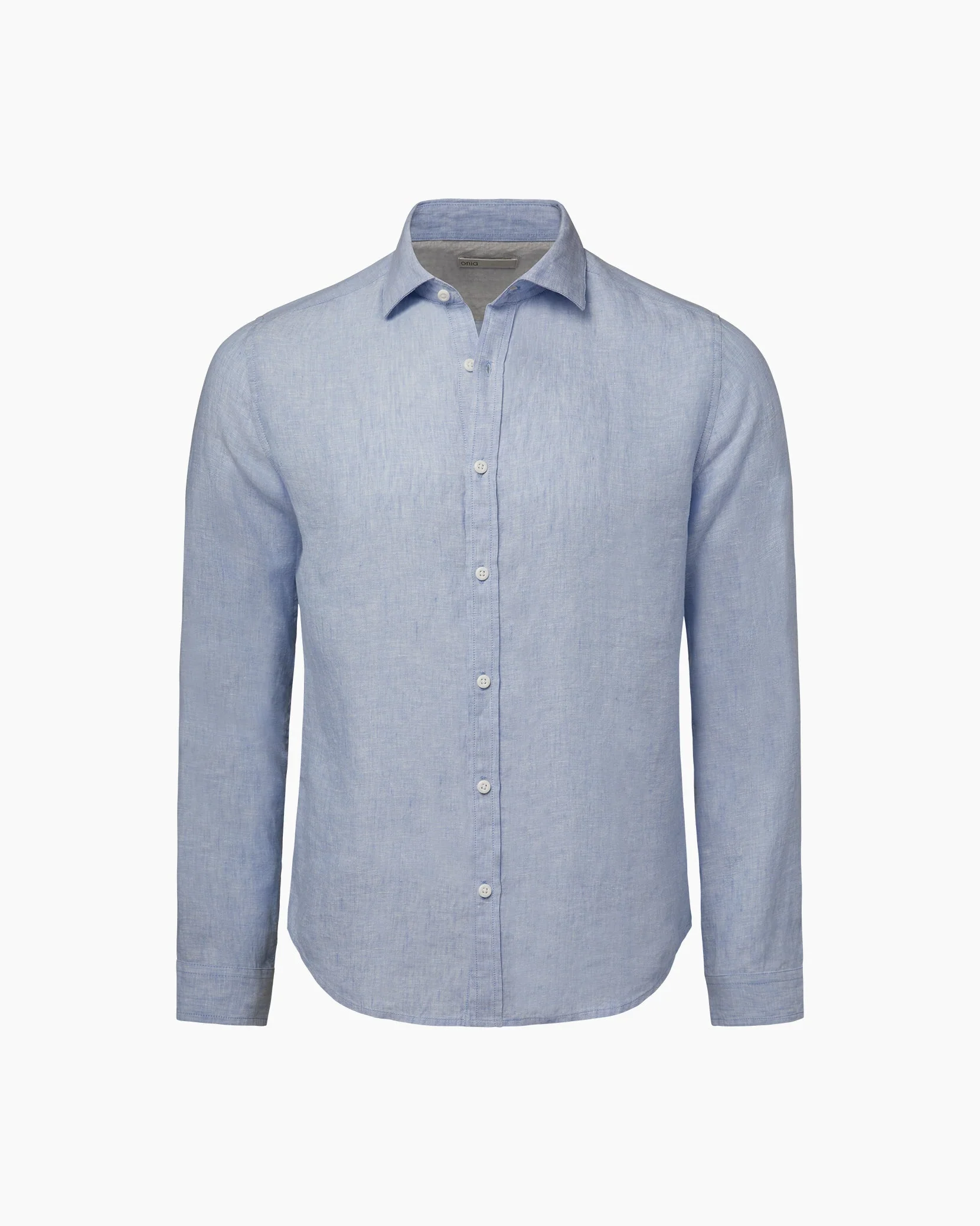 Mens | Linen Slim Fit Shirt | Oxford Blue - Image 2