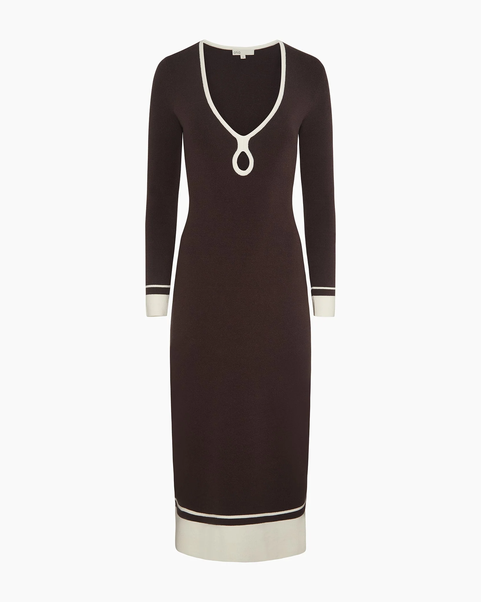 Womens | Linen Tencel Maxi Dress | Espresso/Egret - Image 3