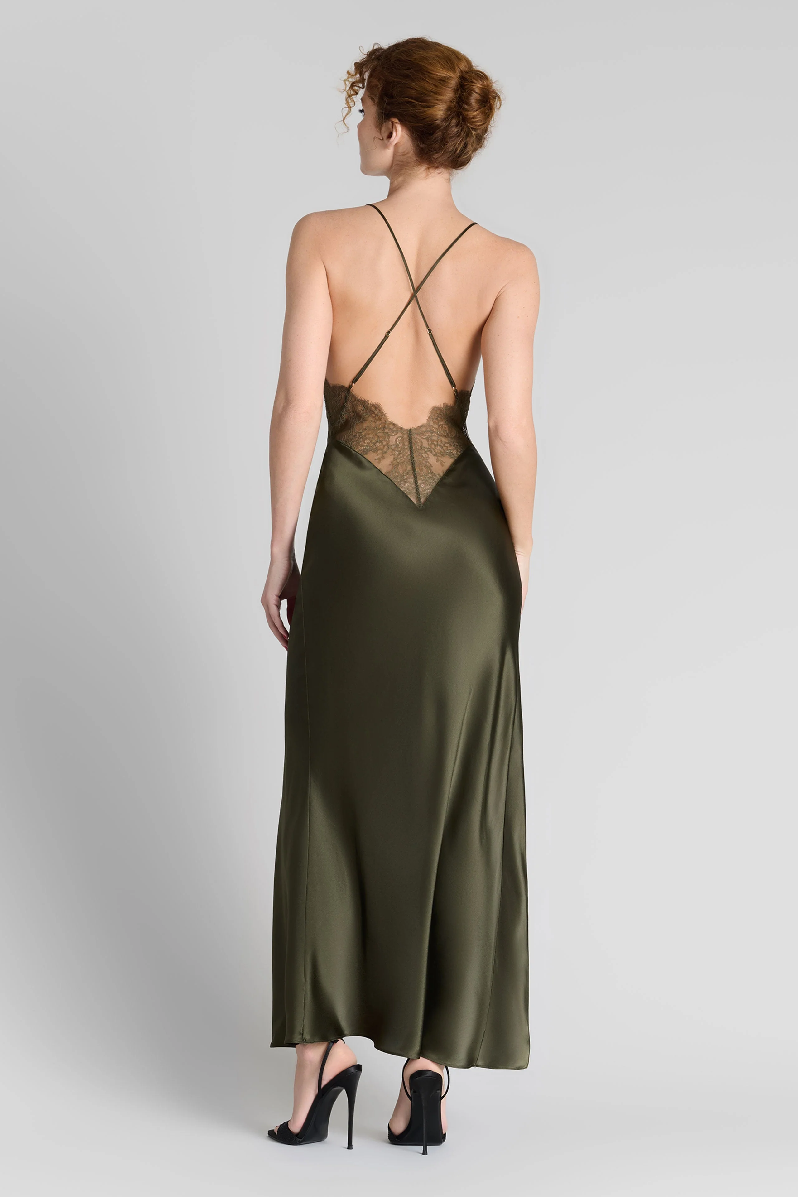 Long dress - Rendez-Vous Private | Khaki - Image 2