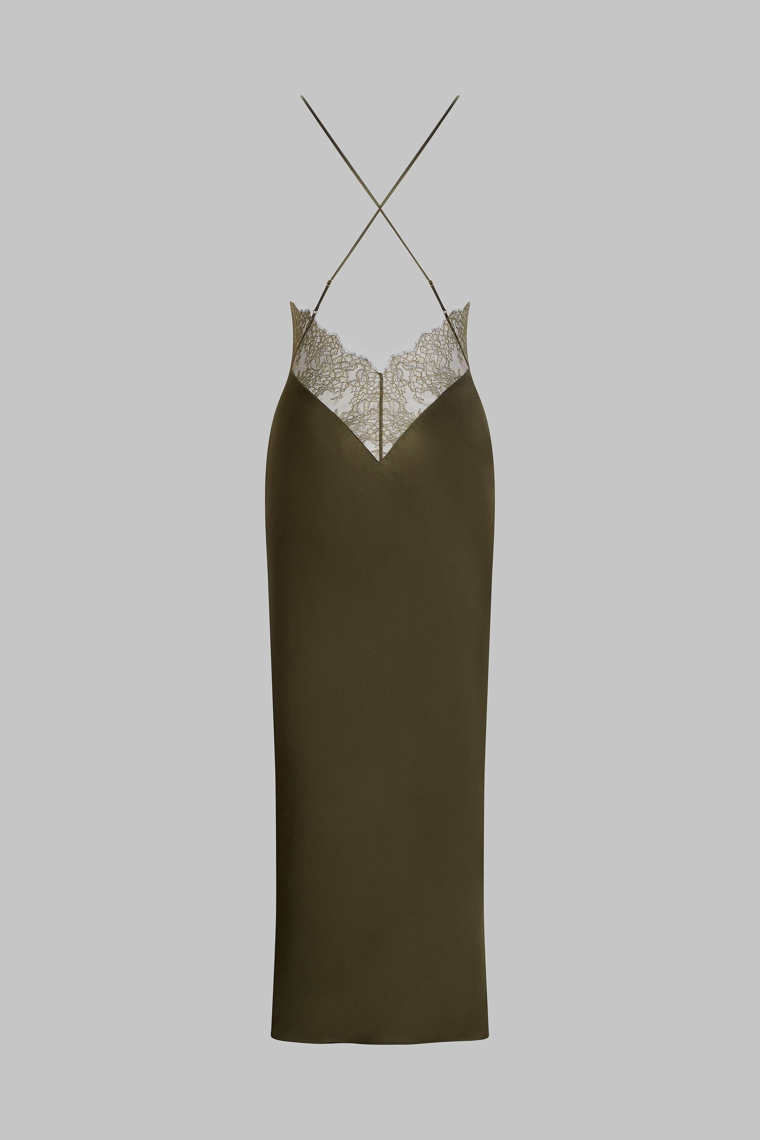 Long dress - Rendez-Vous Private | Khaki - Image 5