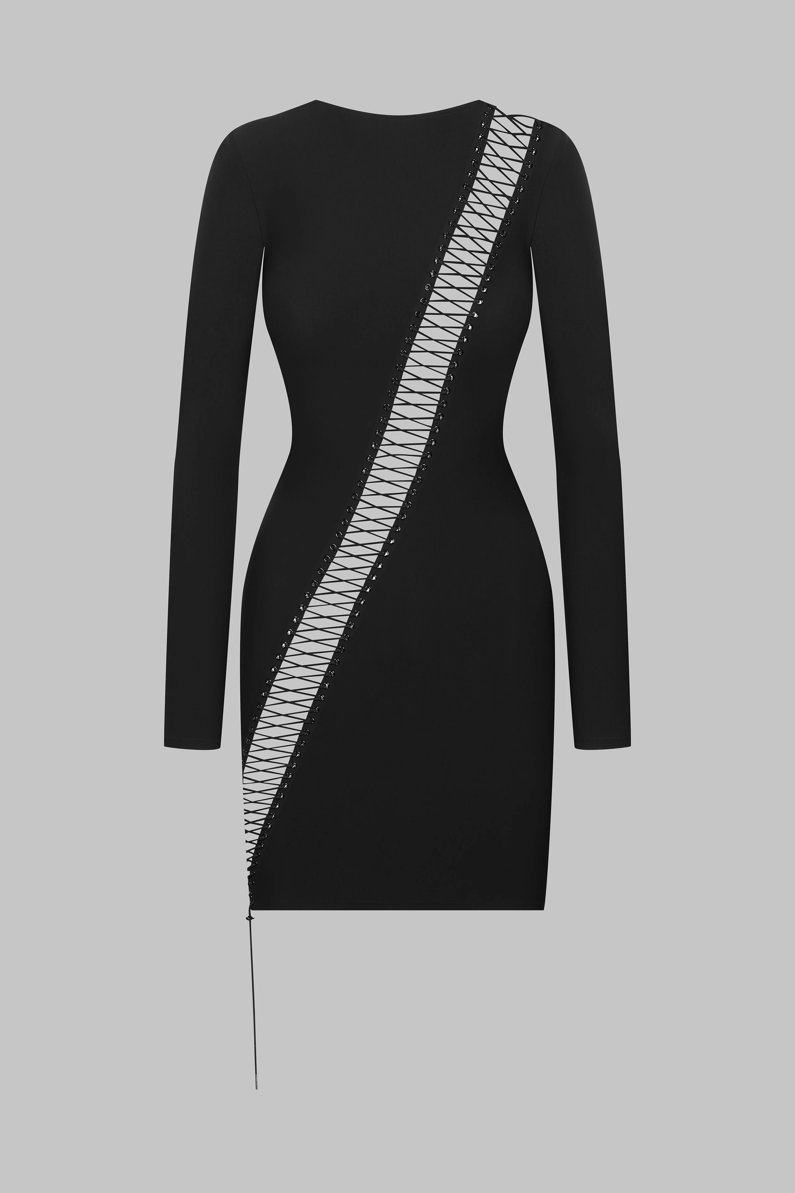 Long sleeves short dress - Nuit Infinie | Black - Image 4