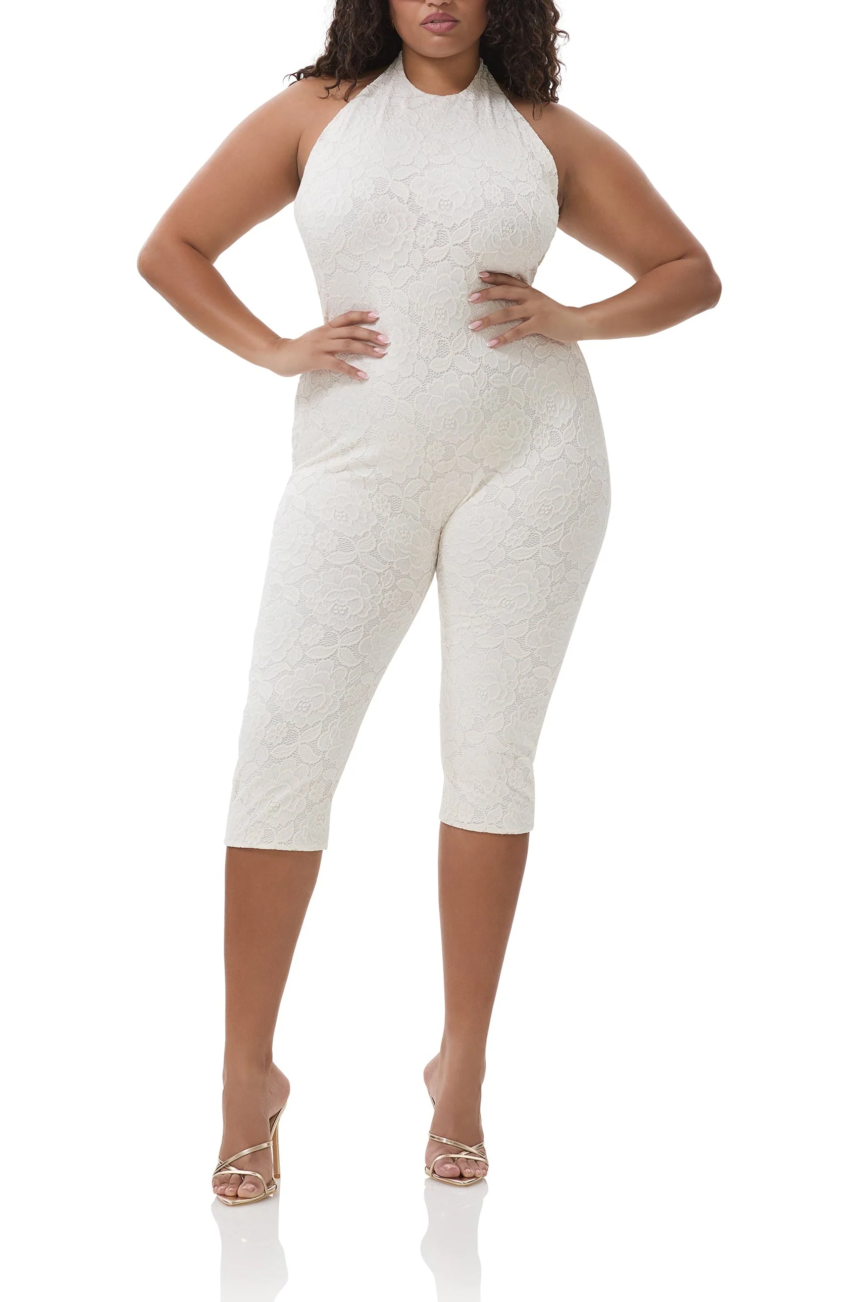 Lucia Crochet Lace Catsuit | Gardenia - Image 2