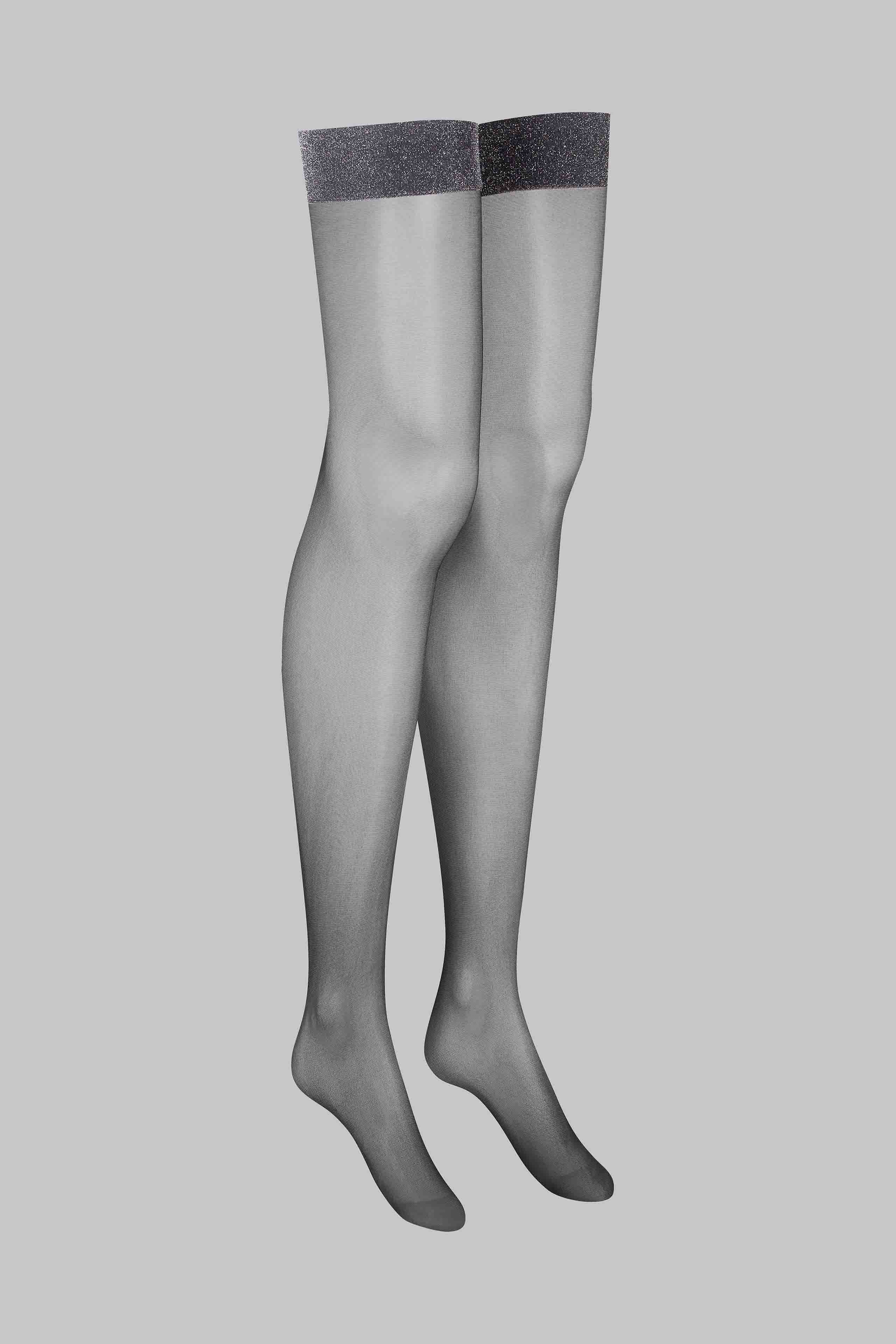 Lurex garter stockings - 20D | Black - Image 4